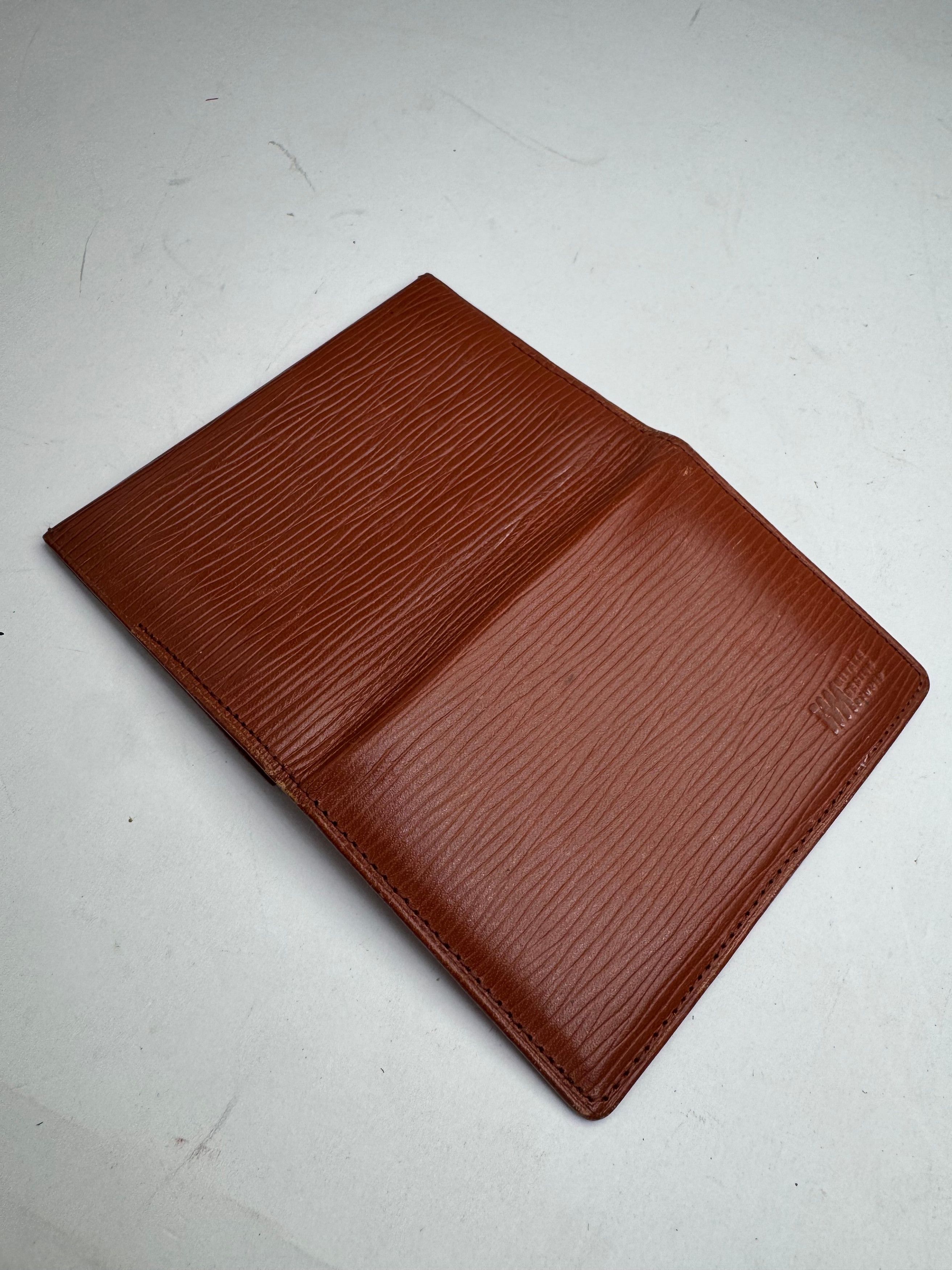 Issey Miyake Vintage Riffled Leather Card Holder Brown Size ONE SIZE - 6 Thumbnail