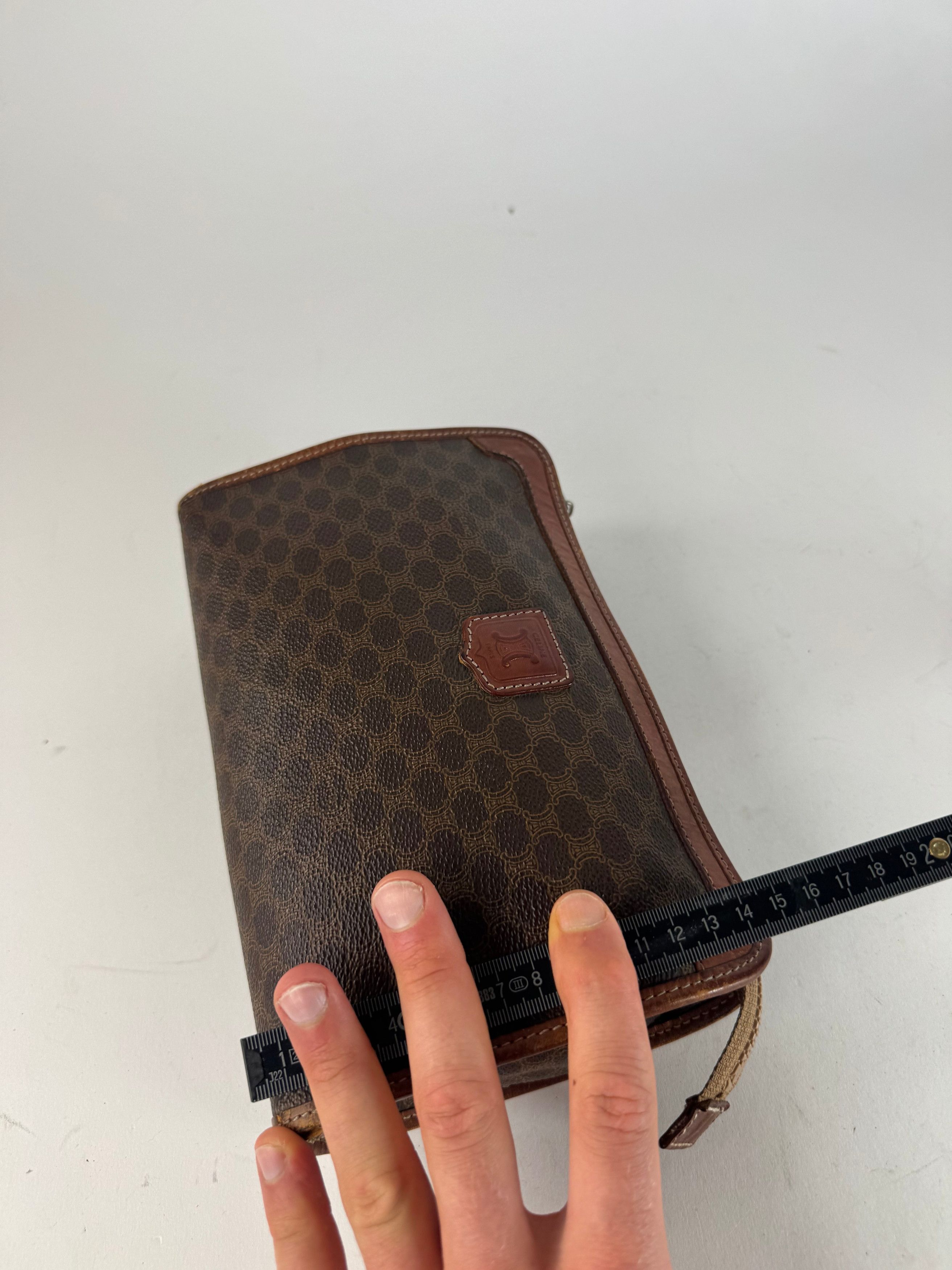 Celine Vintage Paris Monogram Leather clutch brown Size ONE SIZE - 10 Thumbnail