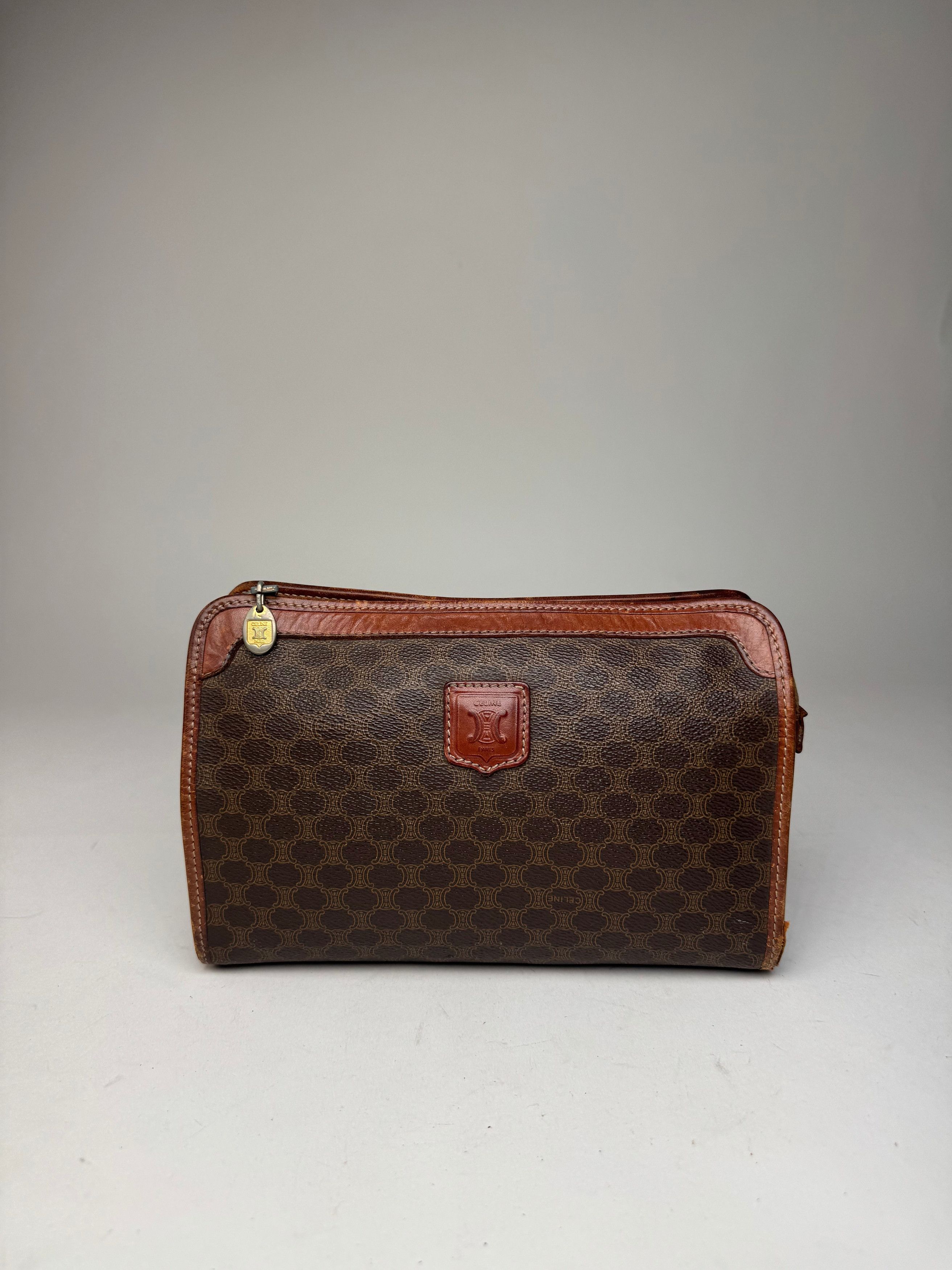 Celine Vintage Paris Monogram Leather clutch brown Size ONE SIZE - 12 Thumbnail