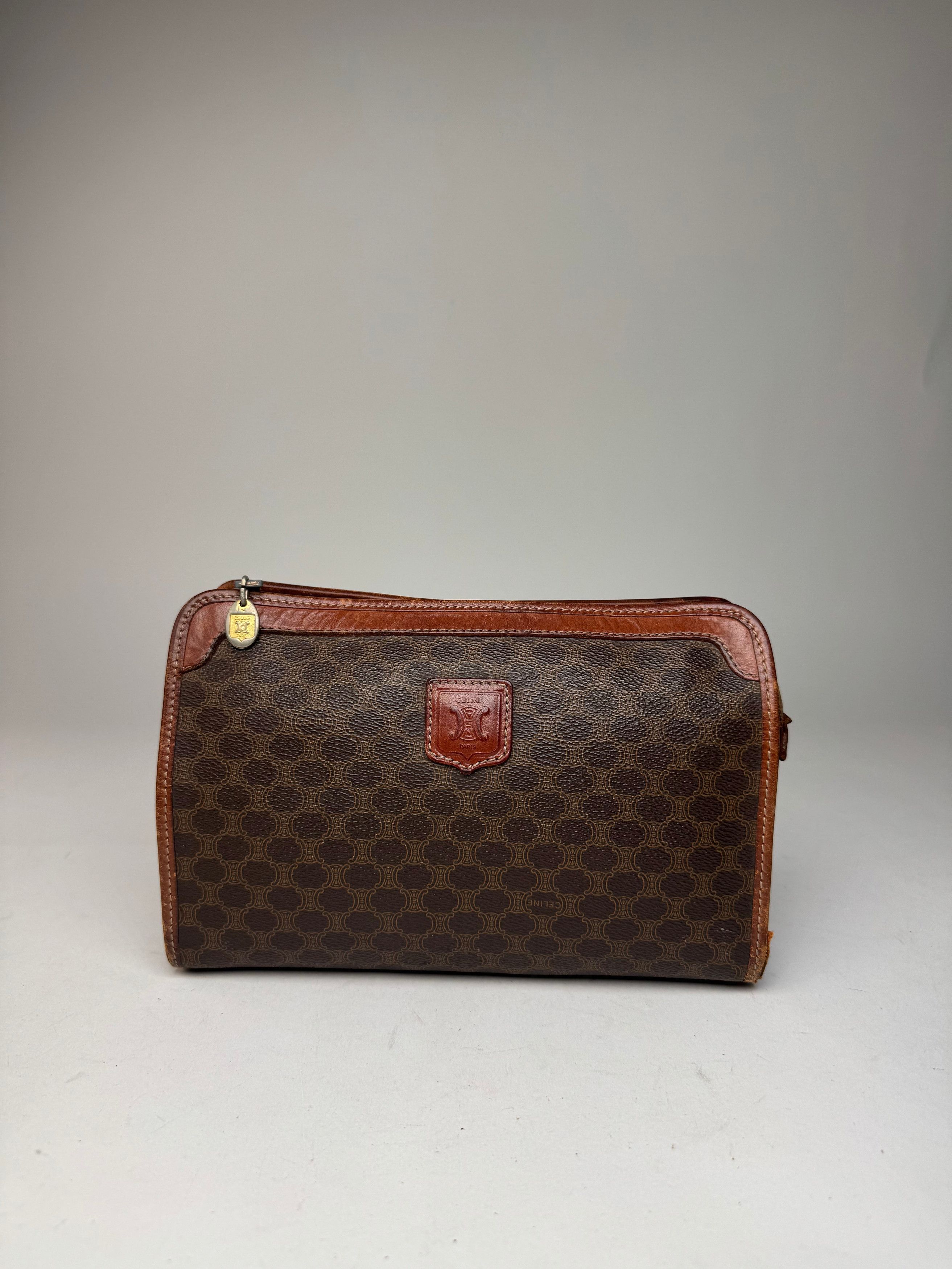 Celine Vintage Paris Monogram Leather clutch brown Size ONE SIZE - 5 Thumbnail