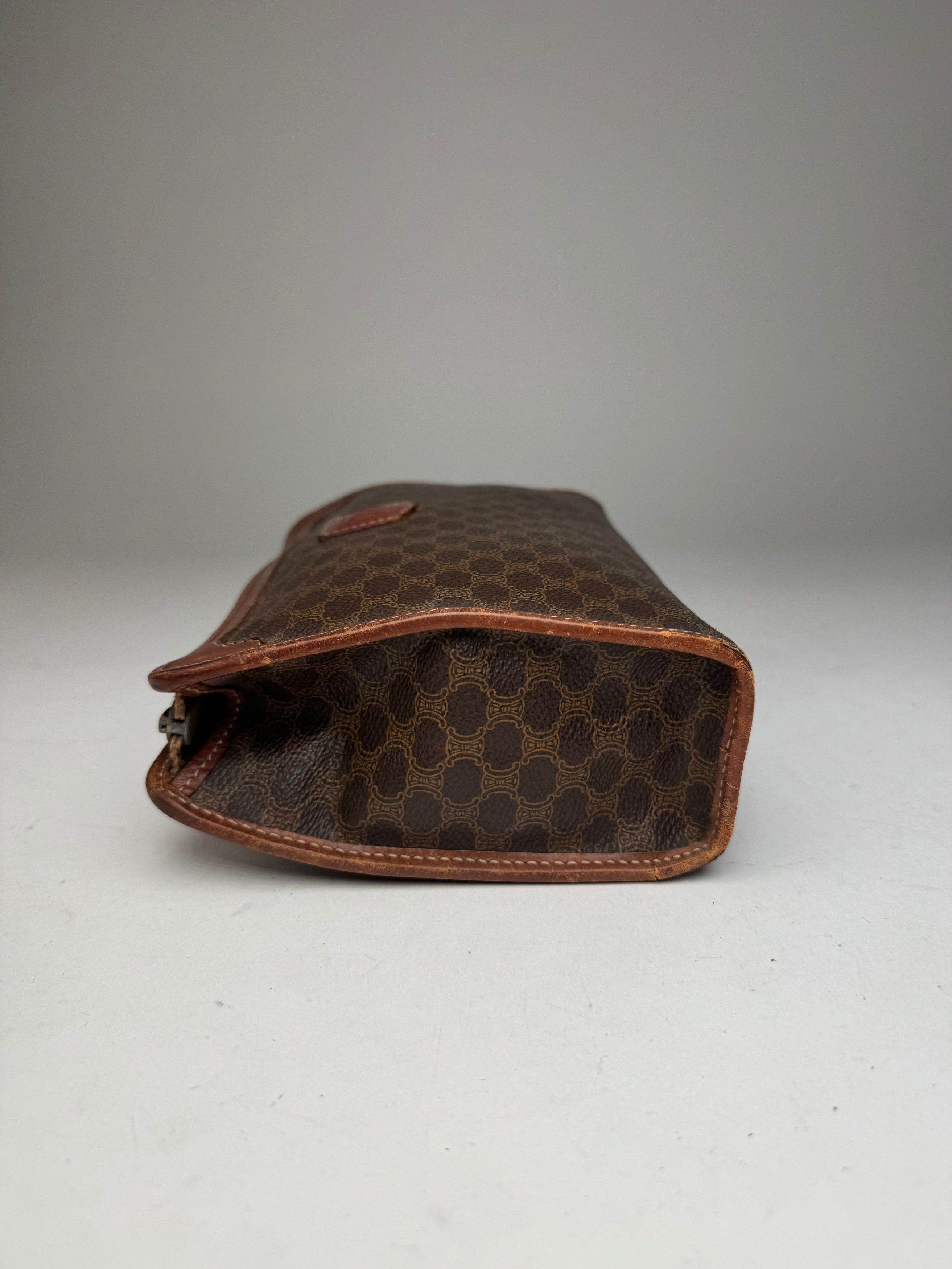 Celine Vintage Paris Monogram Leather clutch brown Size ONE SIZE - 6 Thumbnail