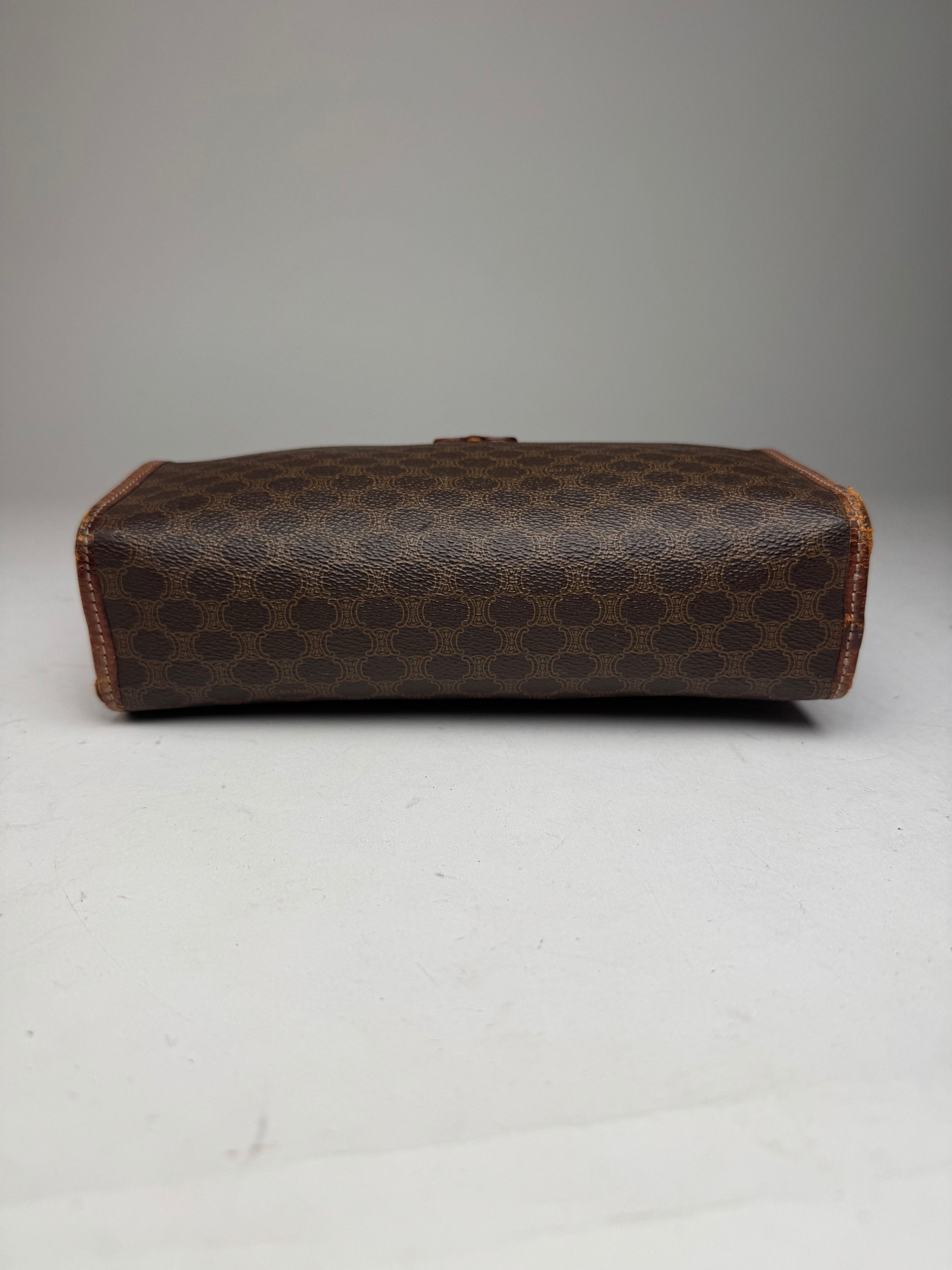 Celine Vintage Paris Monogram Leather clutch brown Size ONE SIZE - 7 Thumbnail