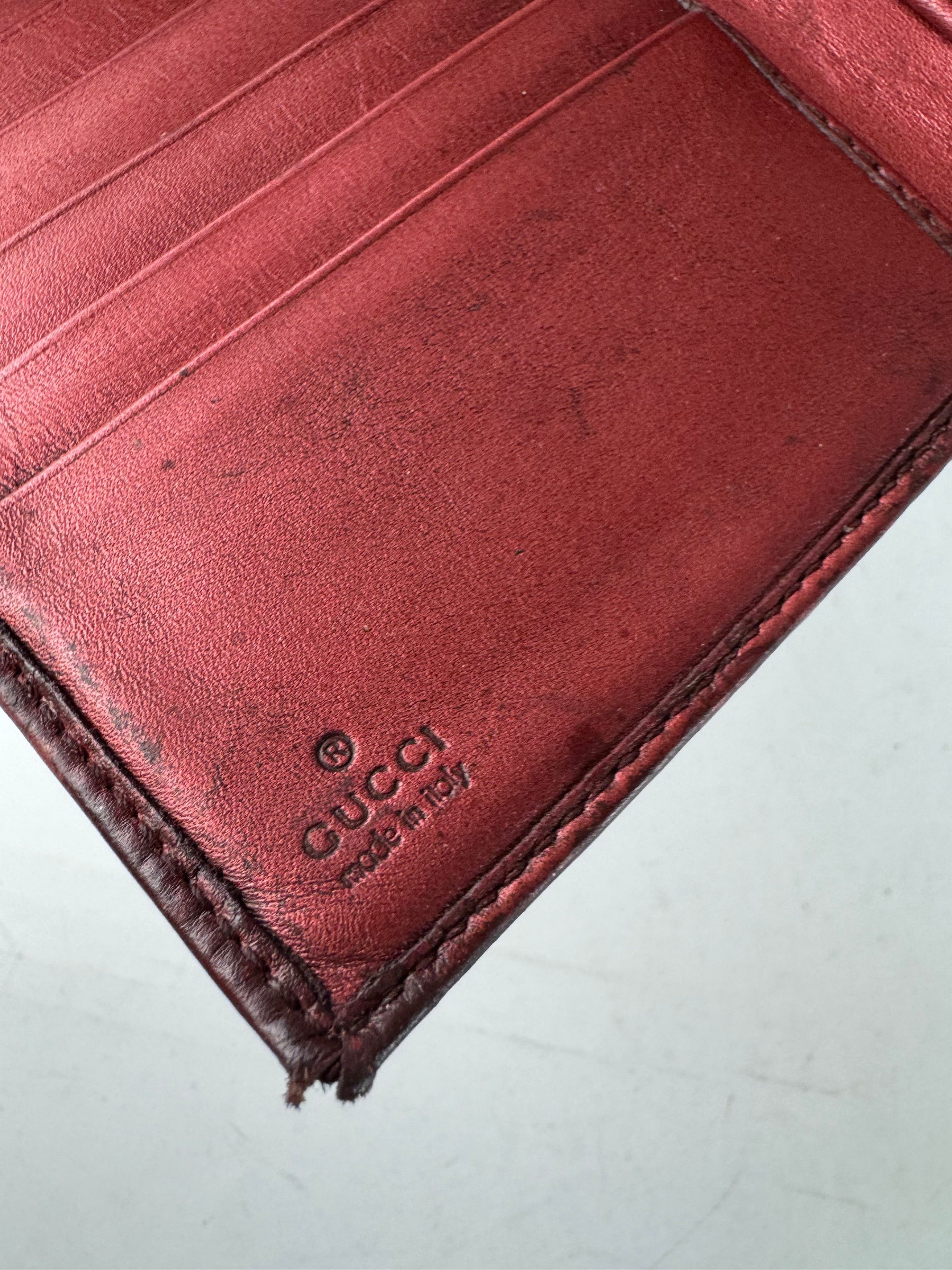 Gucci Vintage Metallic Monogram Leather Wallet Red Size ONE SIZE - 4 Thumbnail