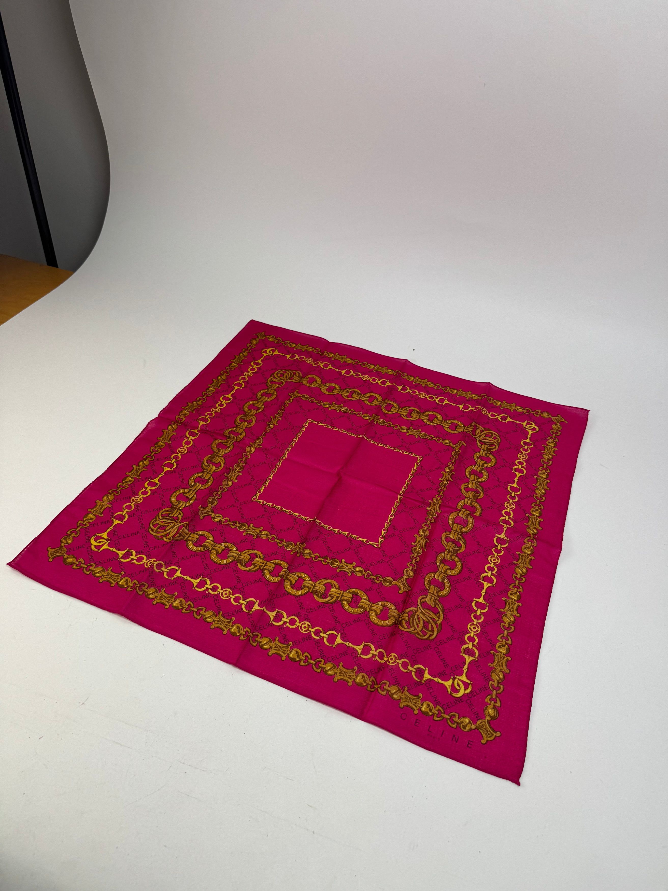 Celine Vintage Paris Scarf Purple Gold Size ONE SIZE - 2 Thumbnail