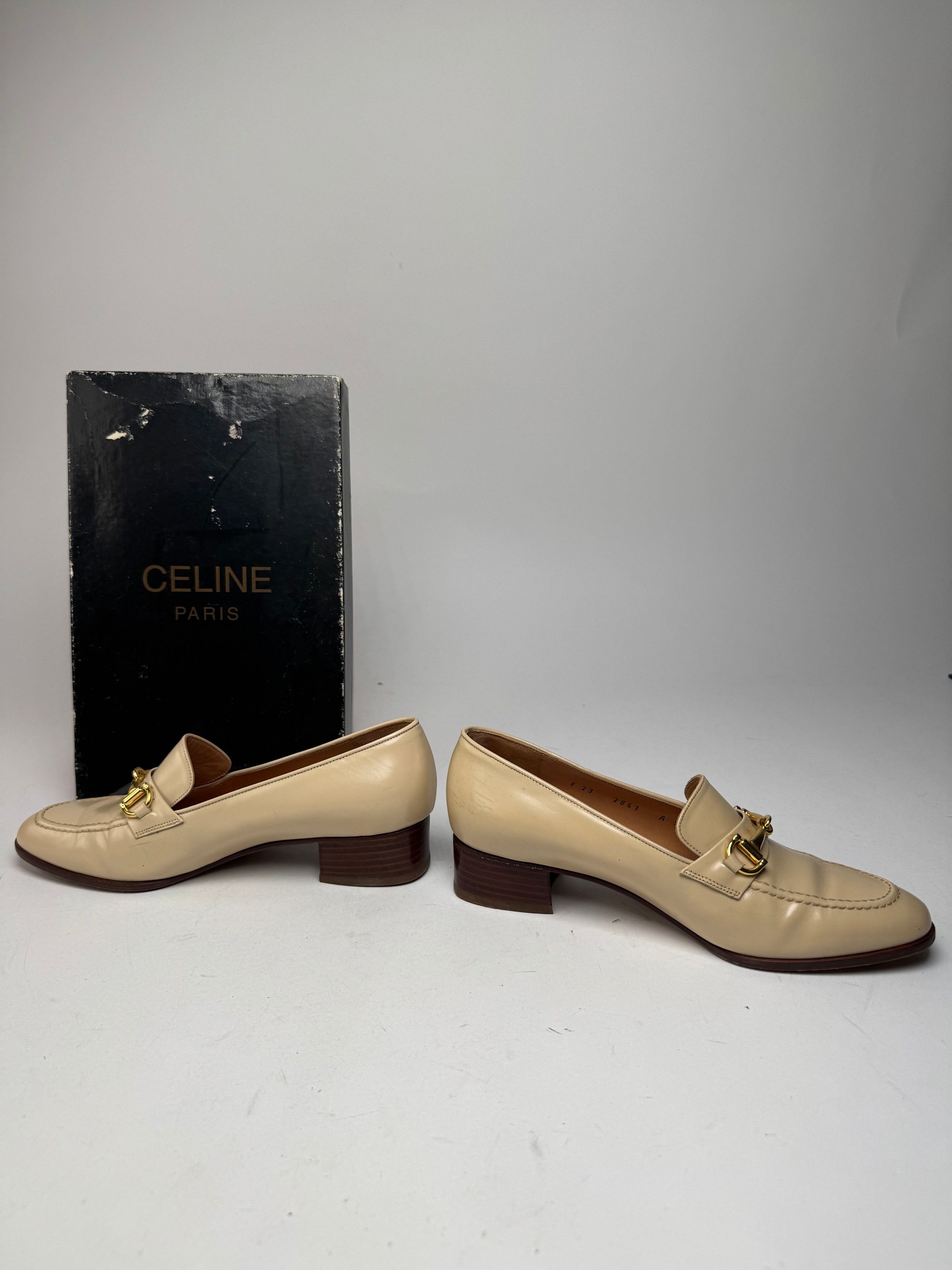 Celine Vintage Patent Leather Loafer Beige Size US 5 / IT 35 - 4 Thumbnail