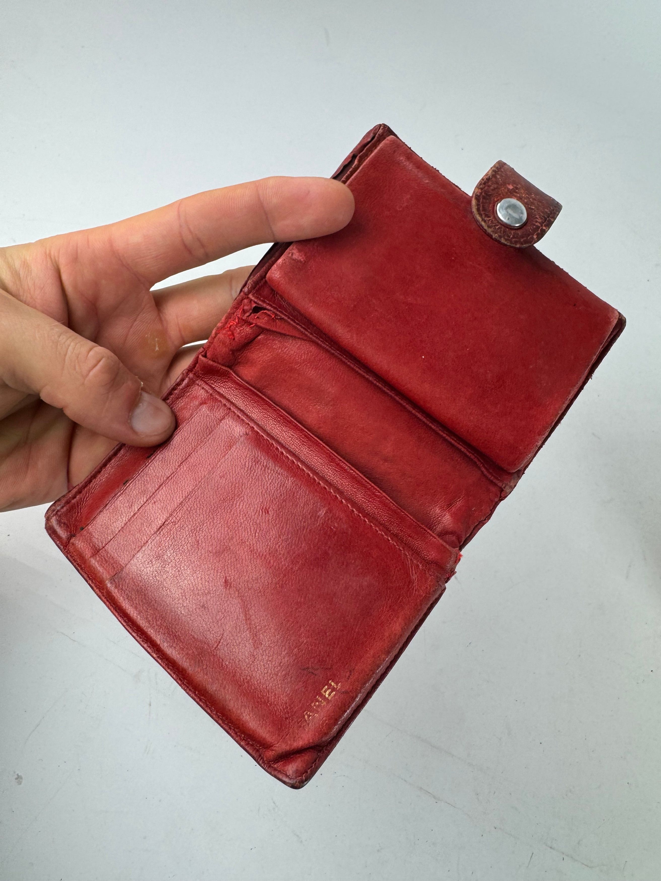 Chanel Vintage CC Leather Wallet Red Size ONE SIZE - 4 Thumbnail