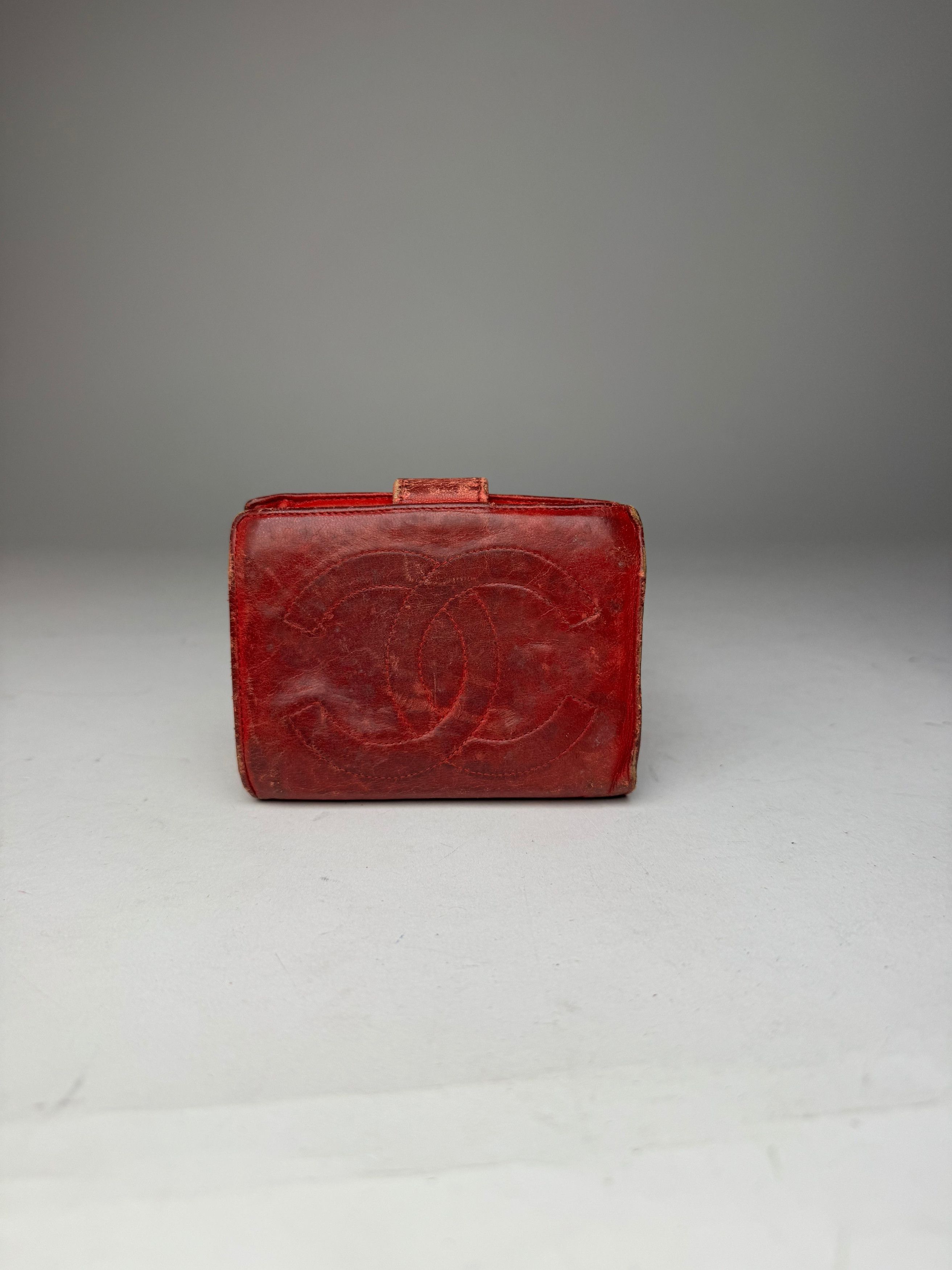 Chanel Vintage CC Leather Wallet Red Size ONE SIZE - 7 Thumbnail