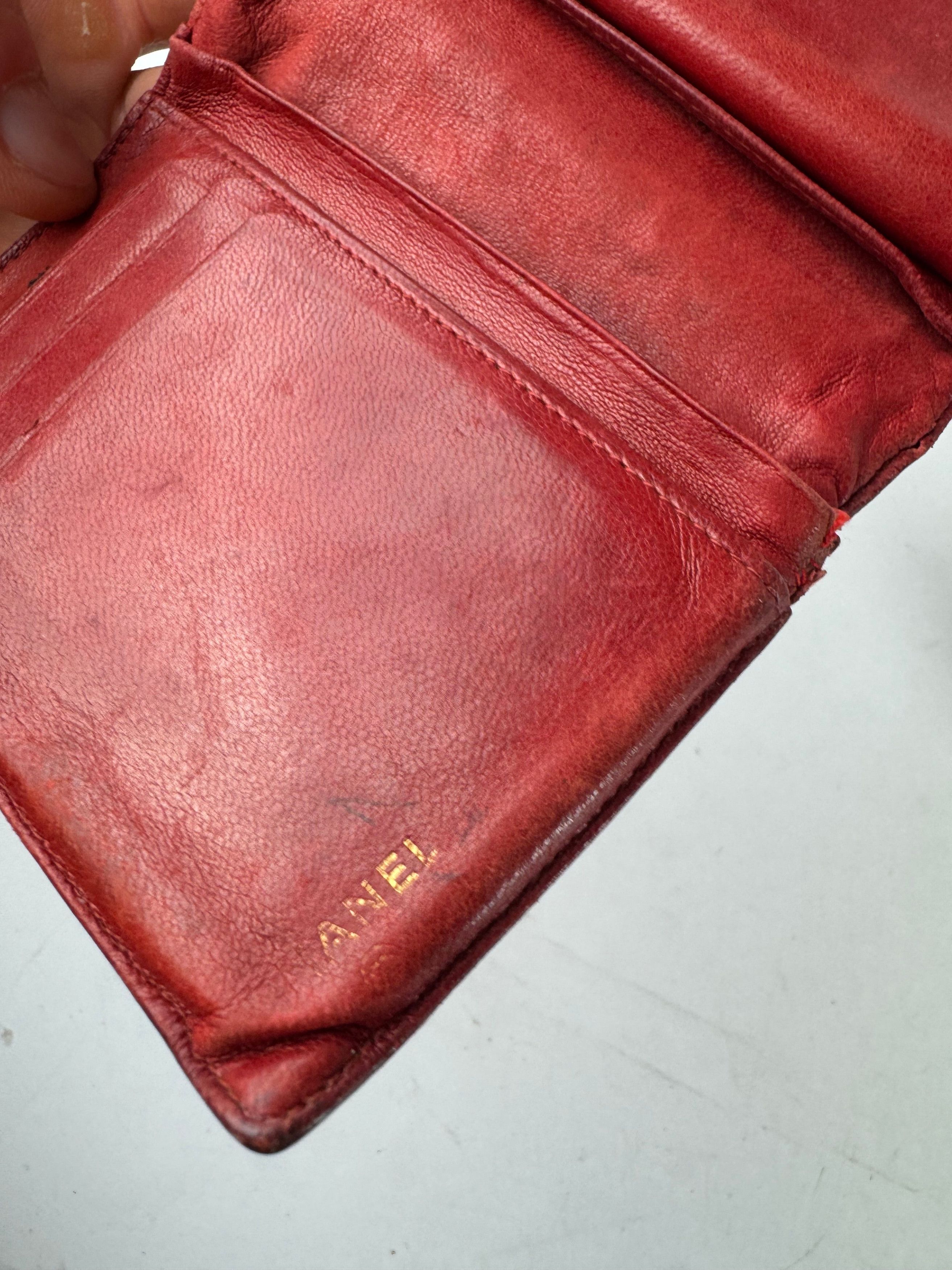 Chanel Vintage CC Leather Wallet Red Size ONE SIZE - 5 Thumbnail