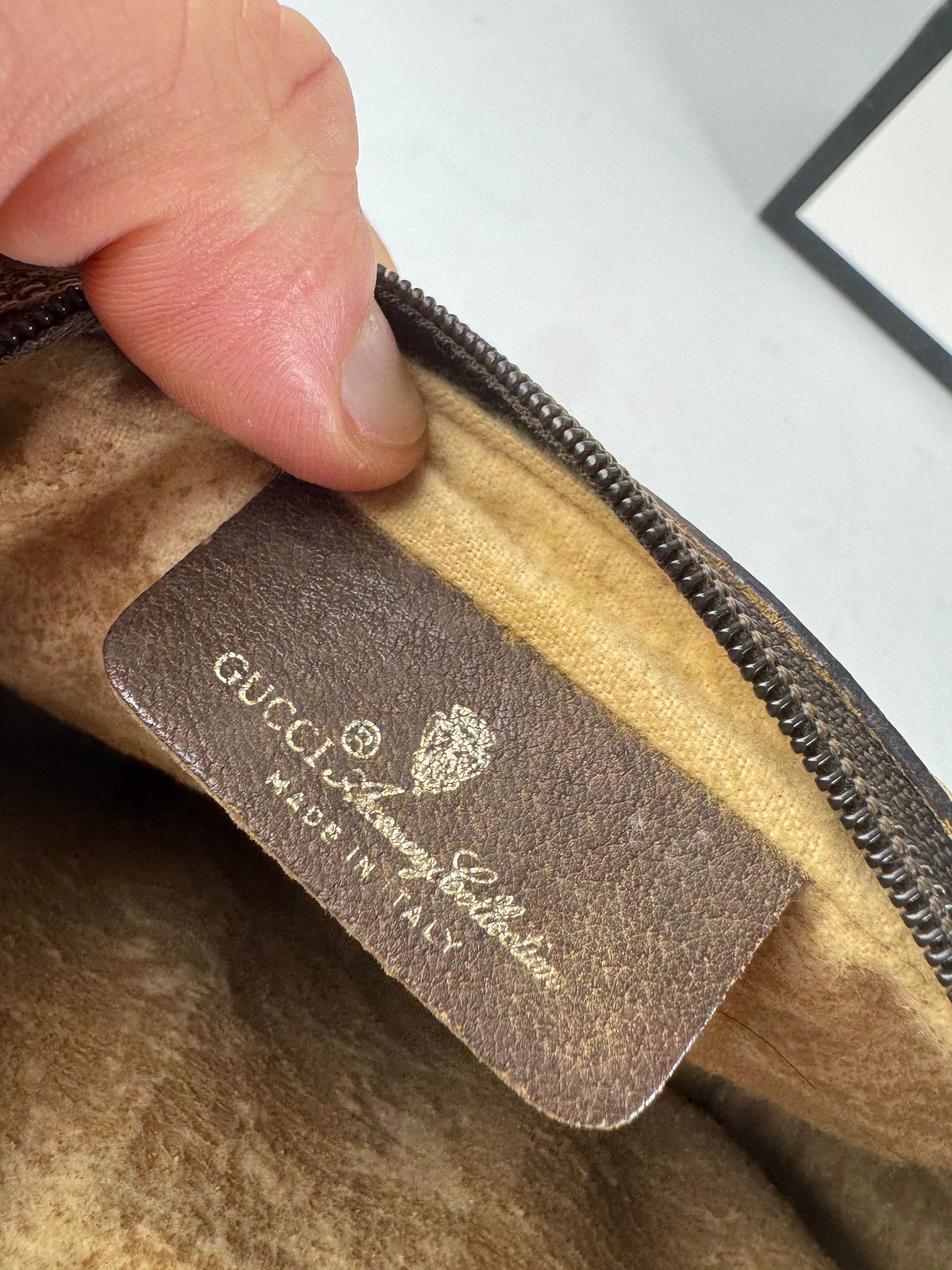 Gucci Vintage Ophidia Monogram Leather Clutch Grey Brown Size ONE SIZE - 4 Thumbnail
