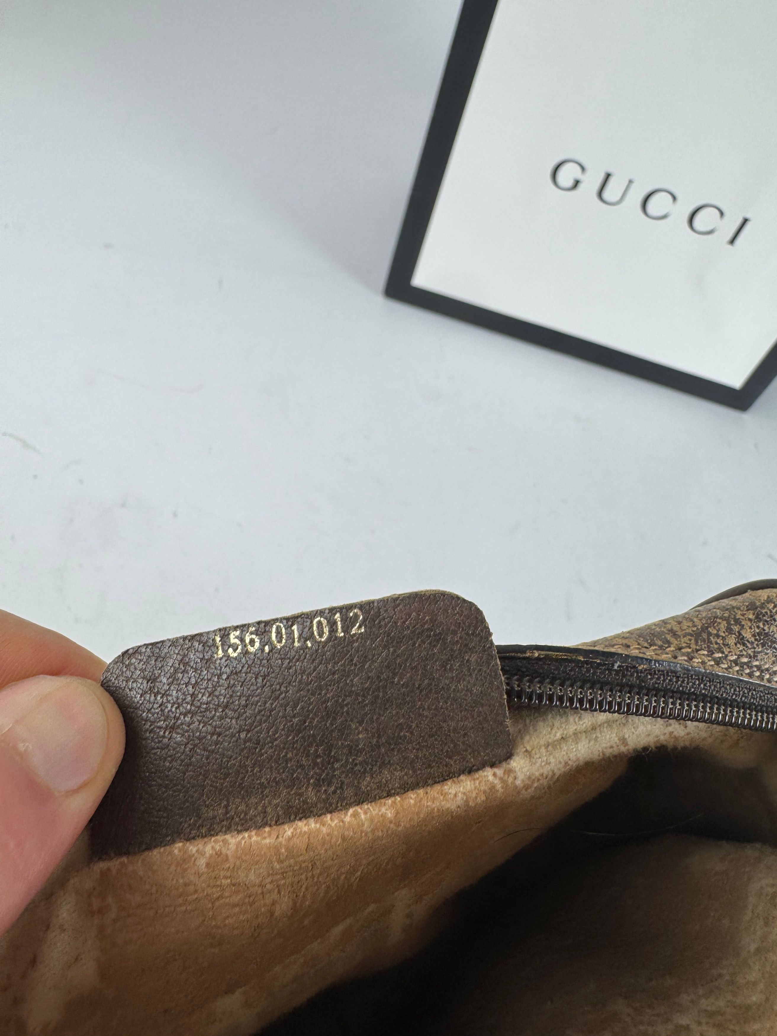 Gucci Vintage Ophidia Monogram Leather Clutch Grey Brown Size ONE SIZE - 5 Thumbnail