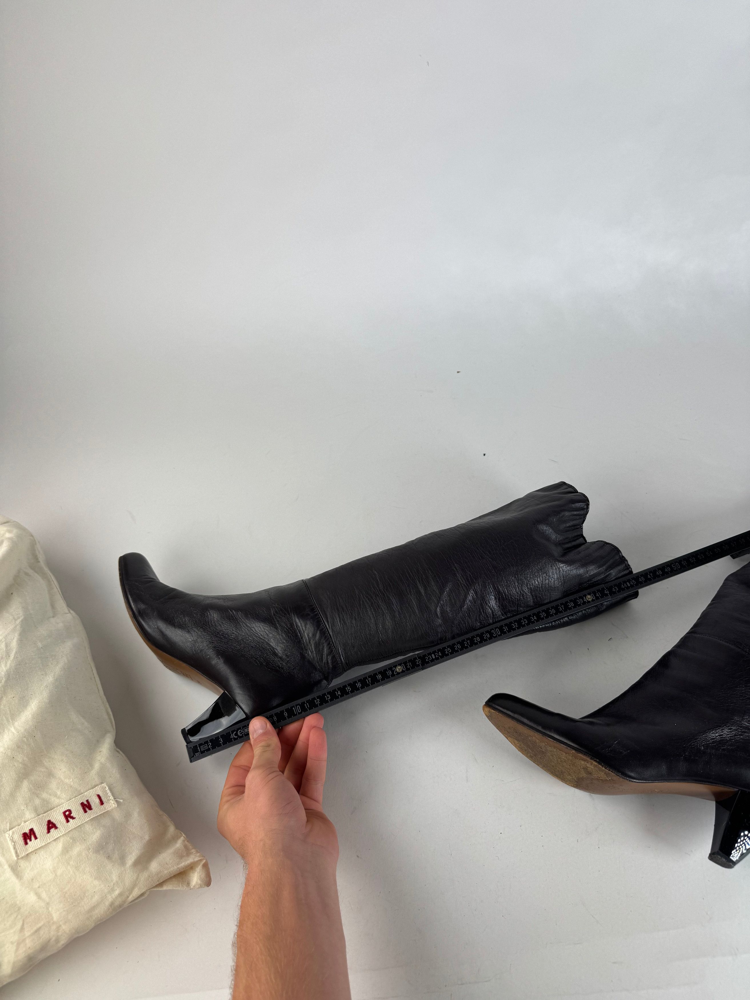 Marni Vintage Leather Heeled Boots Brown EU38 Size US 7 / IT 37 - 10 Thumbnail