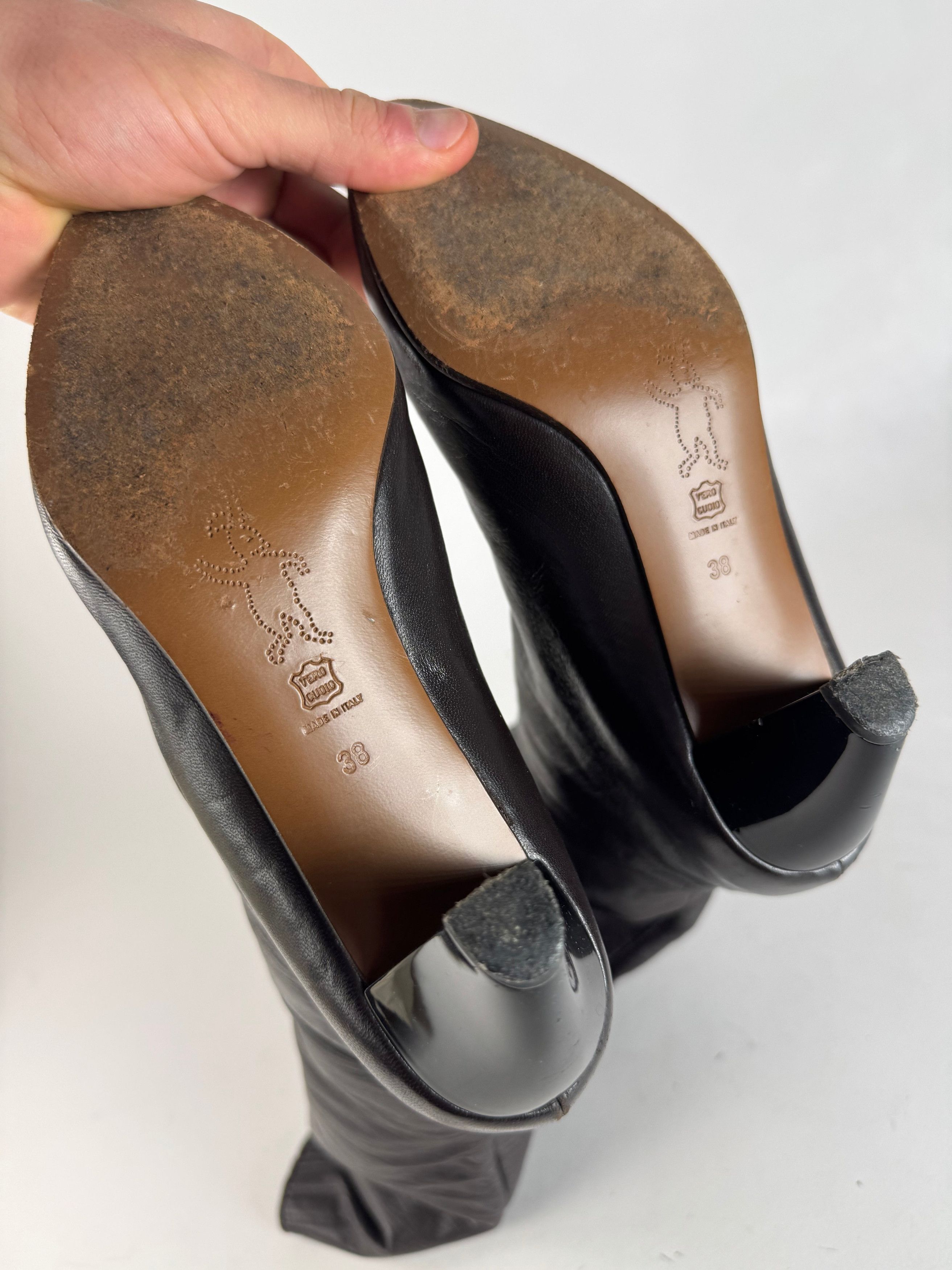 Marni Vintage Leather Heeled Boots Brown EU38 Size US 7 / IT 37 - 9 Thumbnail