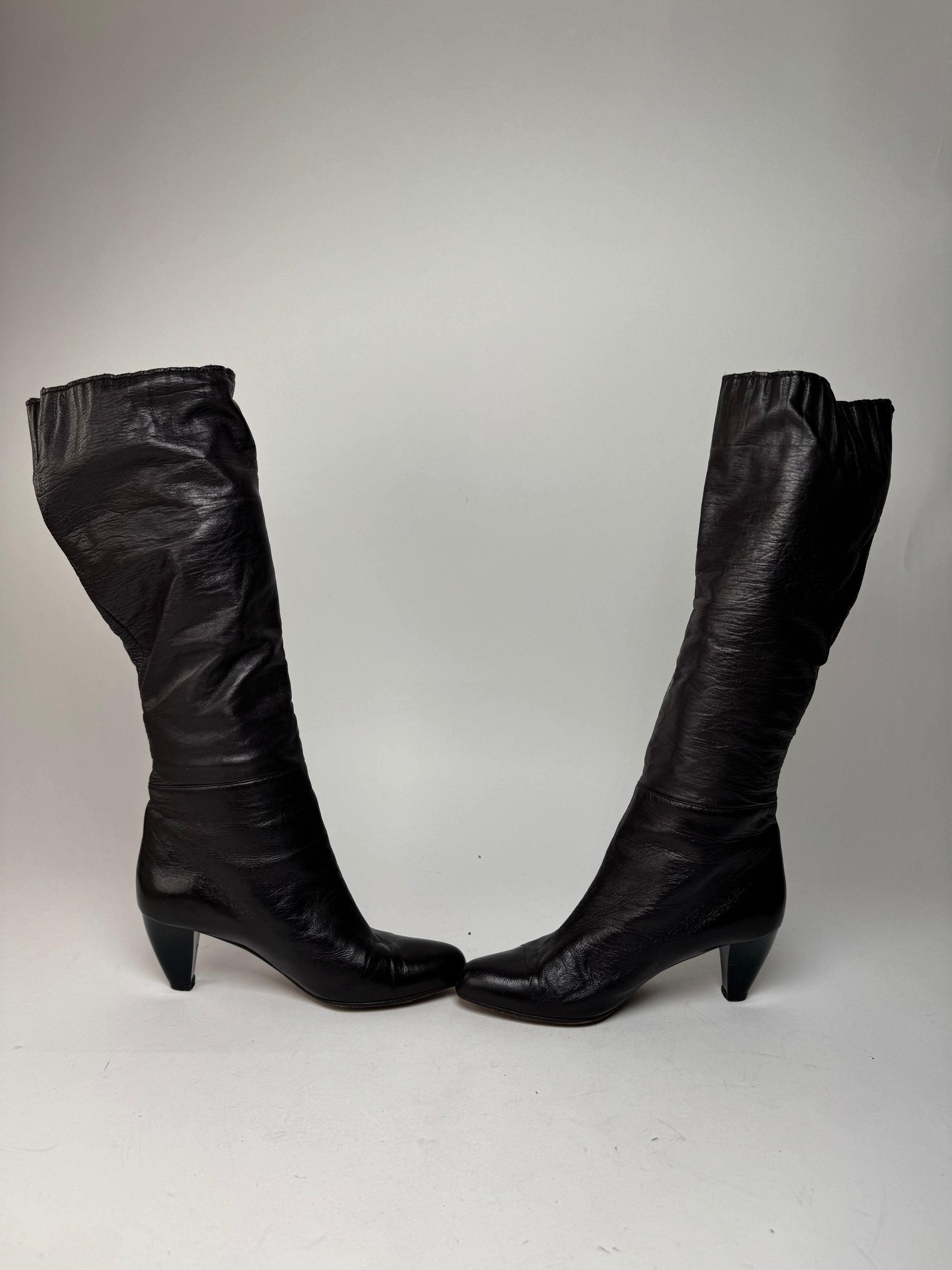 Marni Vintage Leather Heeled Boots Brown EU38 Size US 7 / IT 37 - 3 Thumbnail