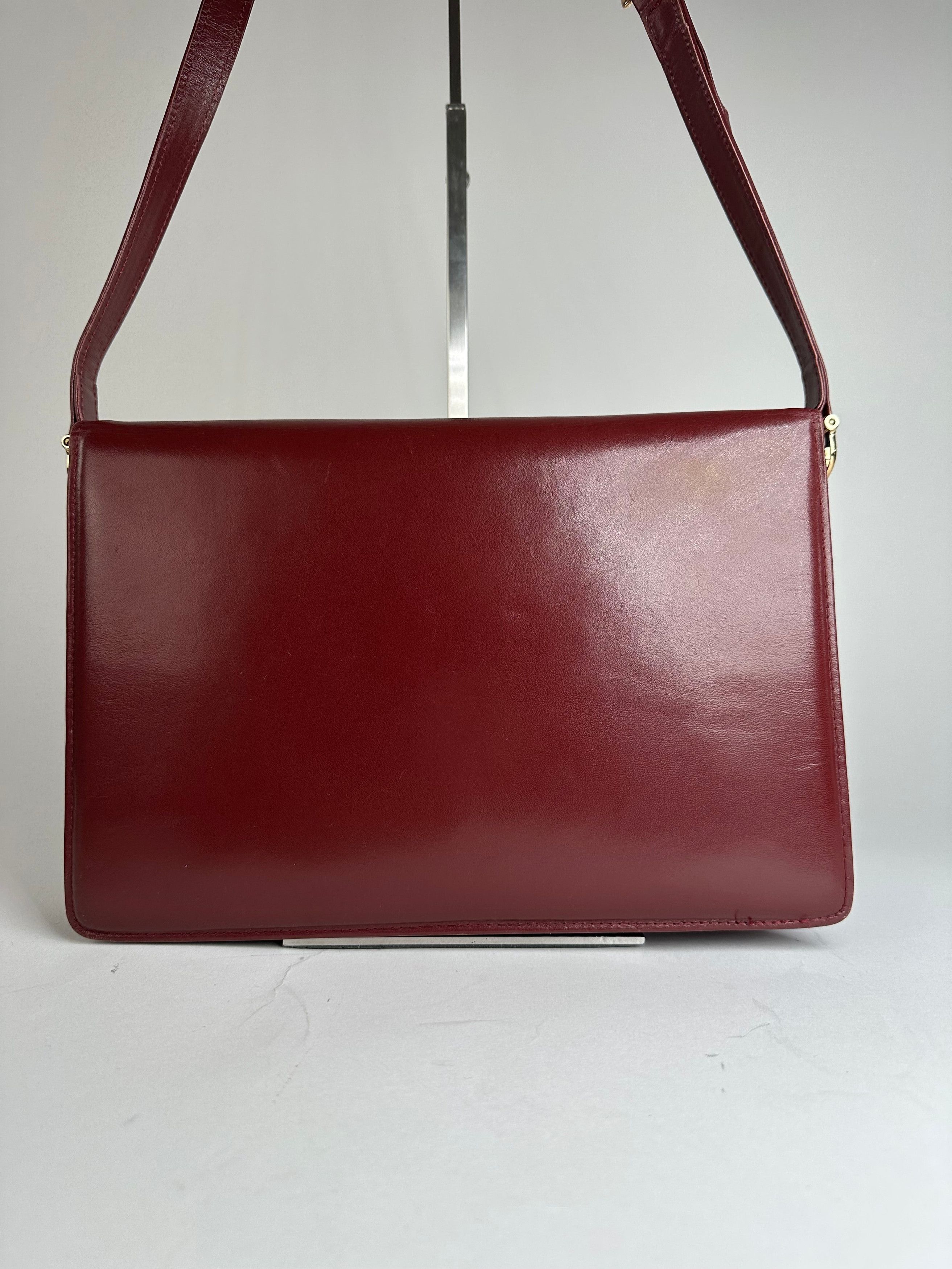 Cartier Vintage Logo Leather Bag Burgundy Size ONE SIZE - 11 Thumbnail