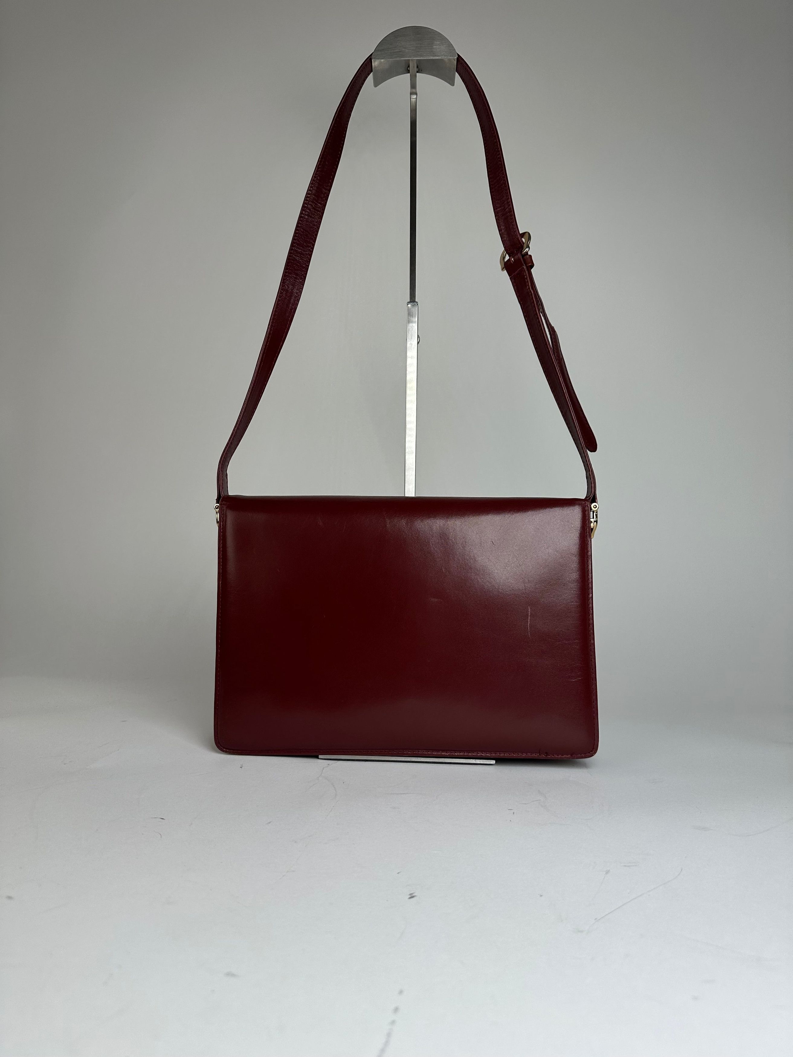 Cartier Vintage Logo Leather Bag Burgundy Size ONE SIZE - 2 Thumbnail