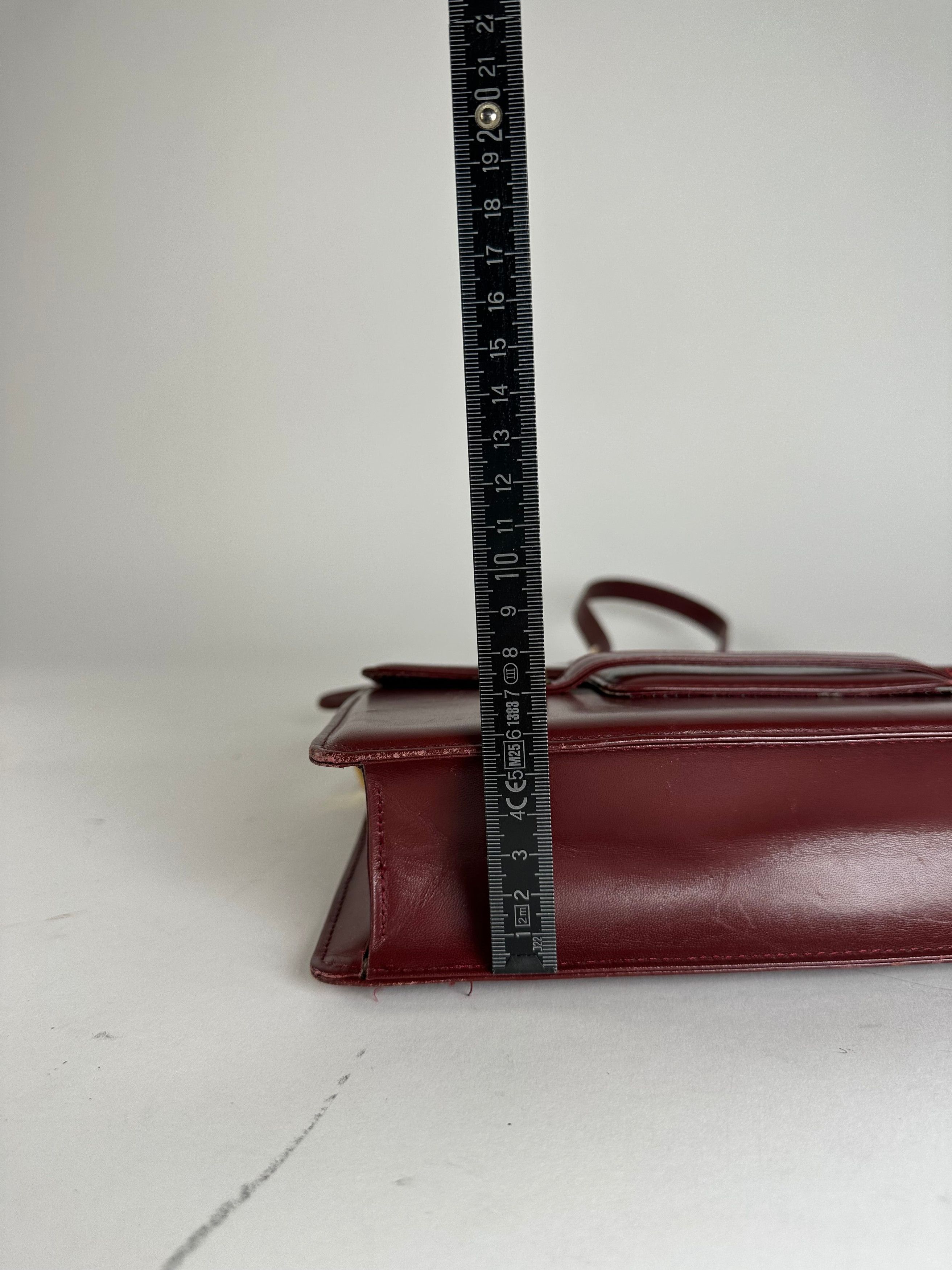 Cartier Vintage Logo Leather Bag Burgundy Size ONE SIZE - 14 Thumbnail