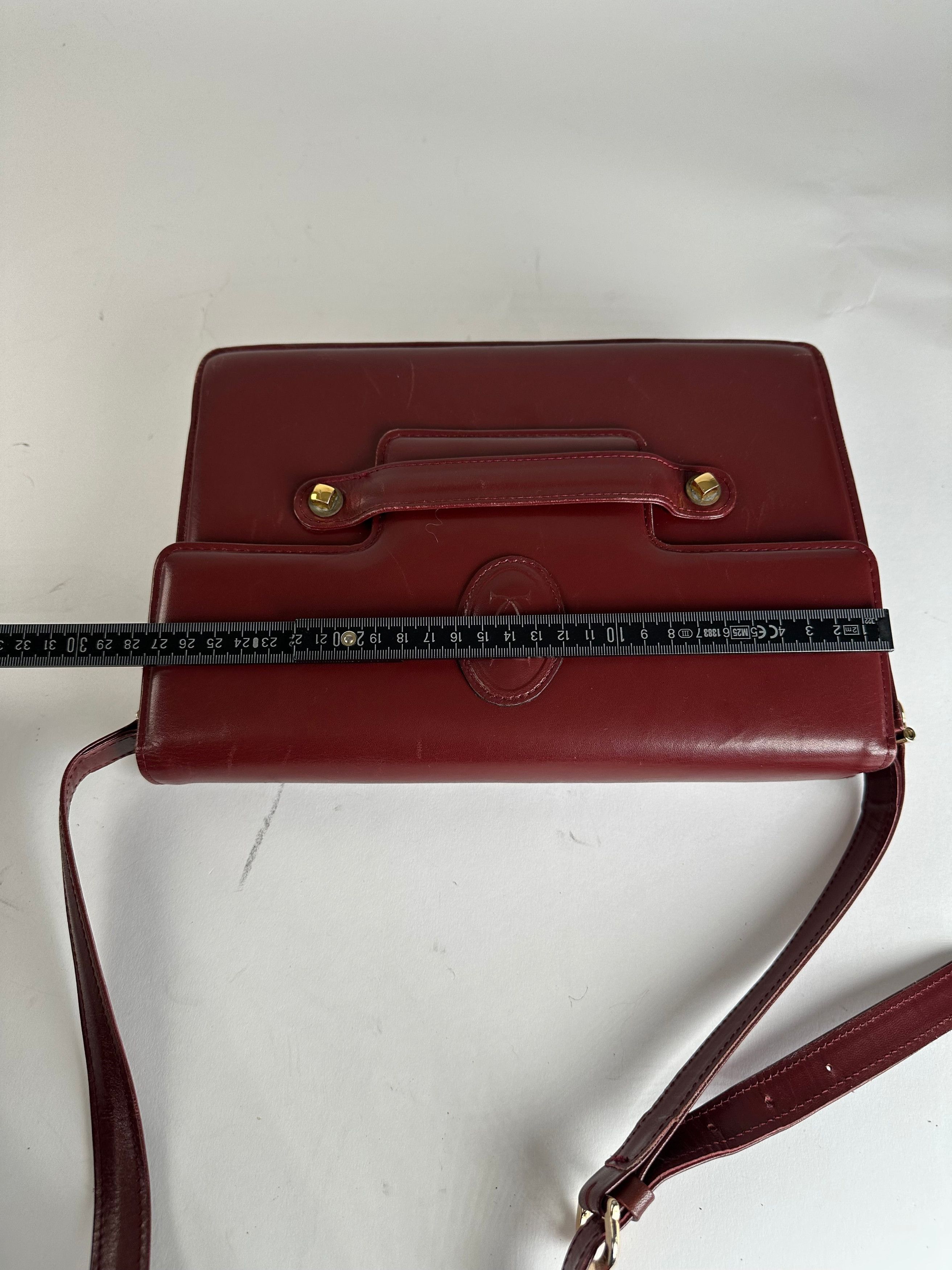 Cartier Vintage Logo Leather Bag Burgundy Size ONE SIZE - 13 Thumbnail