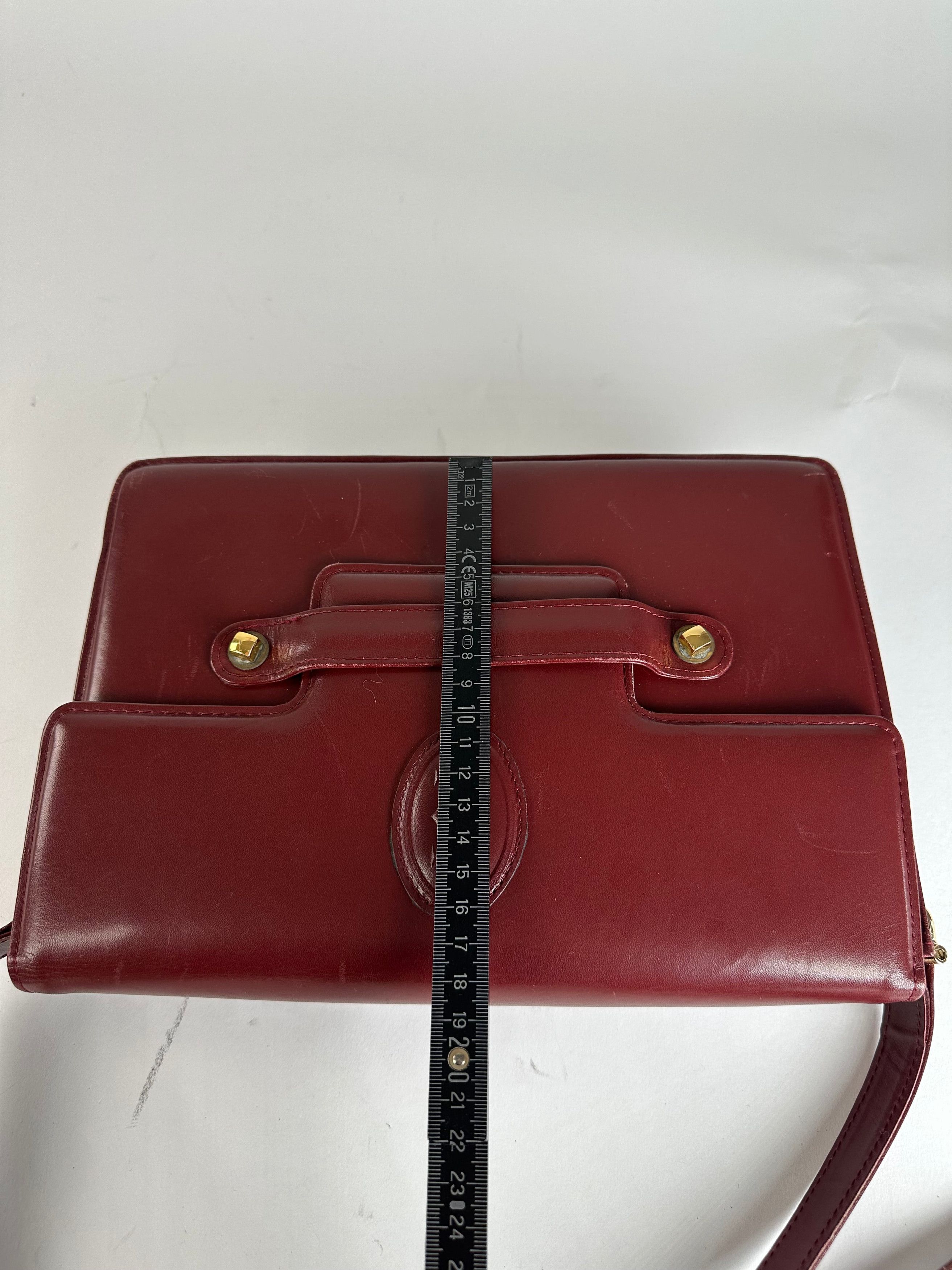 Cartier Vintage Logo Leather Bag Burgundy Size ONE SIZE - 12 Thumbnail