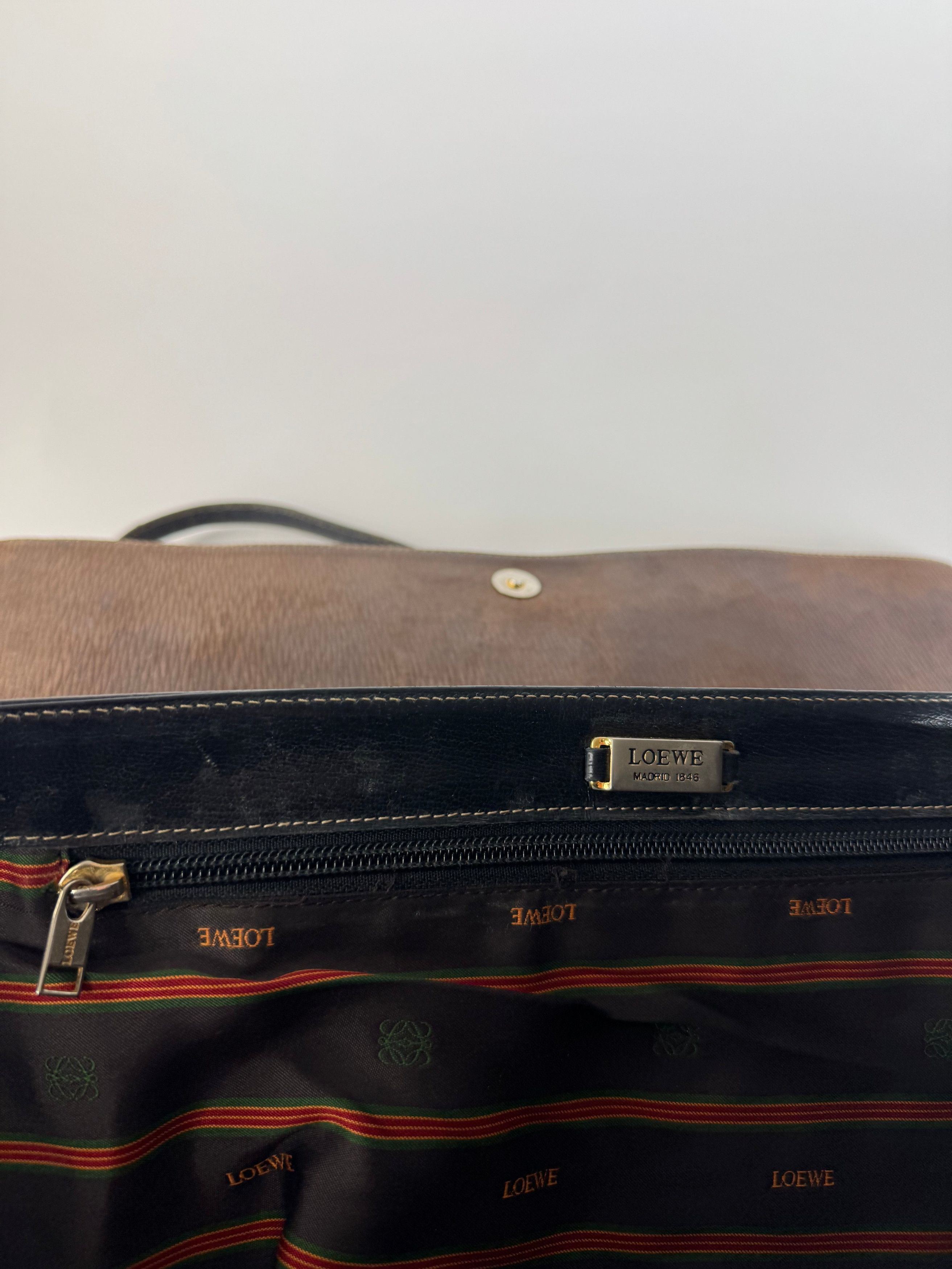 Loewe Vintage Madrid Leather Handbag Brown Black Size ONE SIZE - 4 Thumbnail