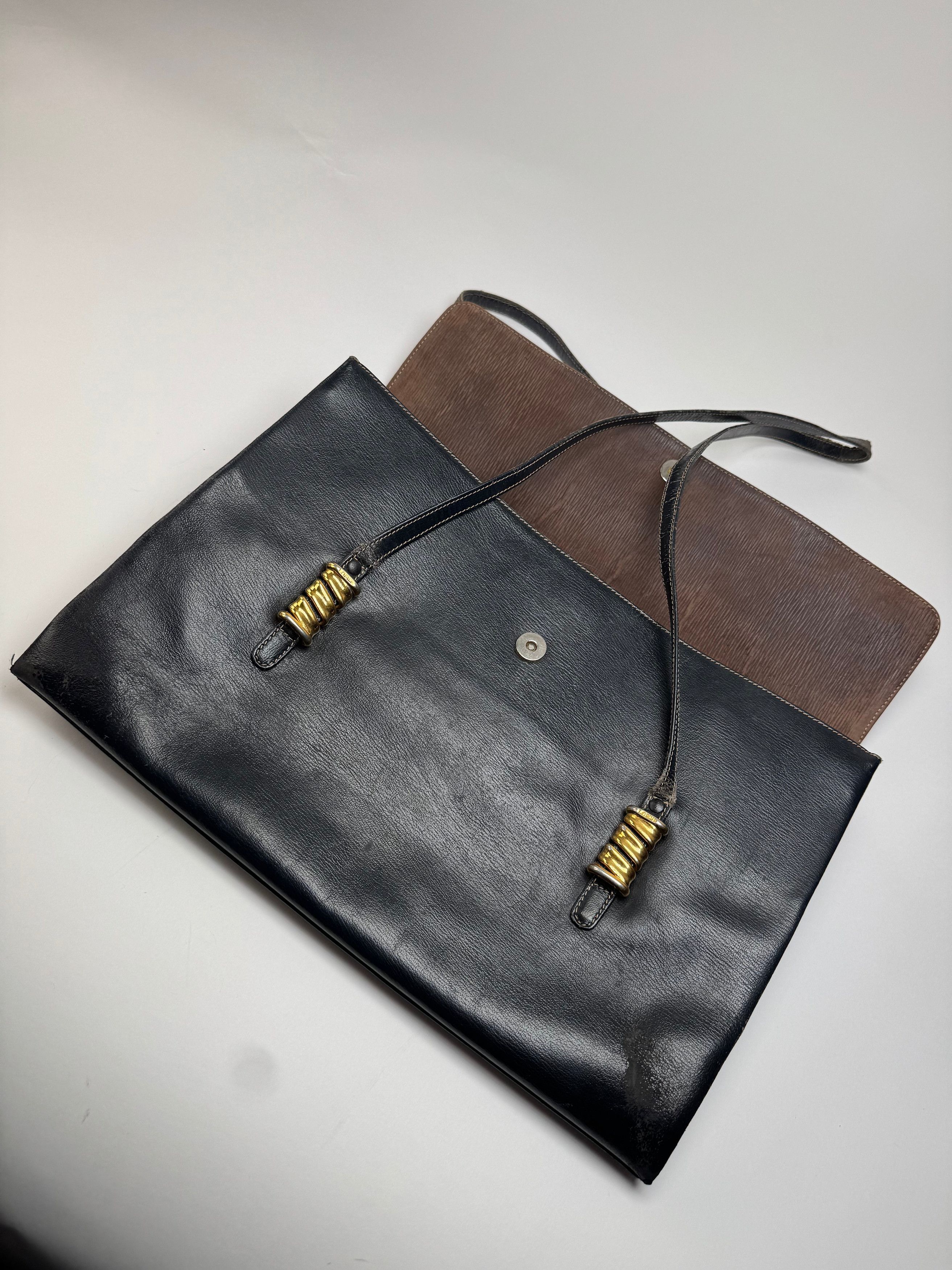 Loewe Vintage Madrid Leather Handbag Brown Black Size ONE SIZE - 5 Thumbnail