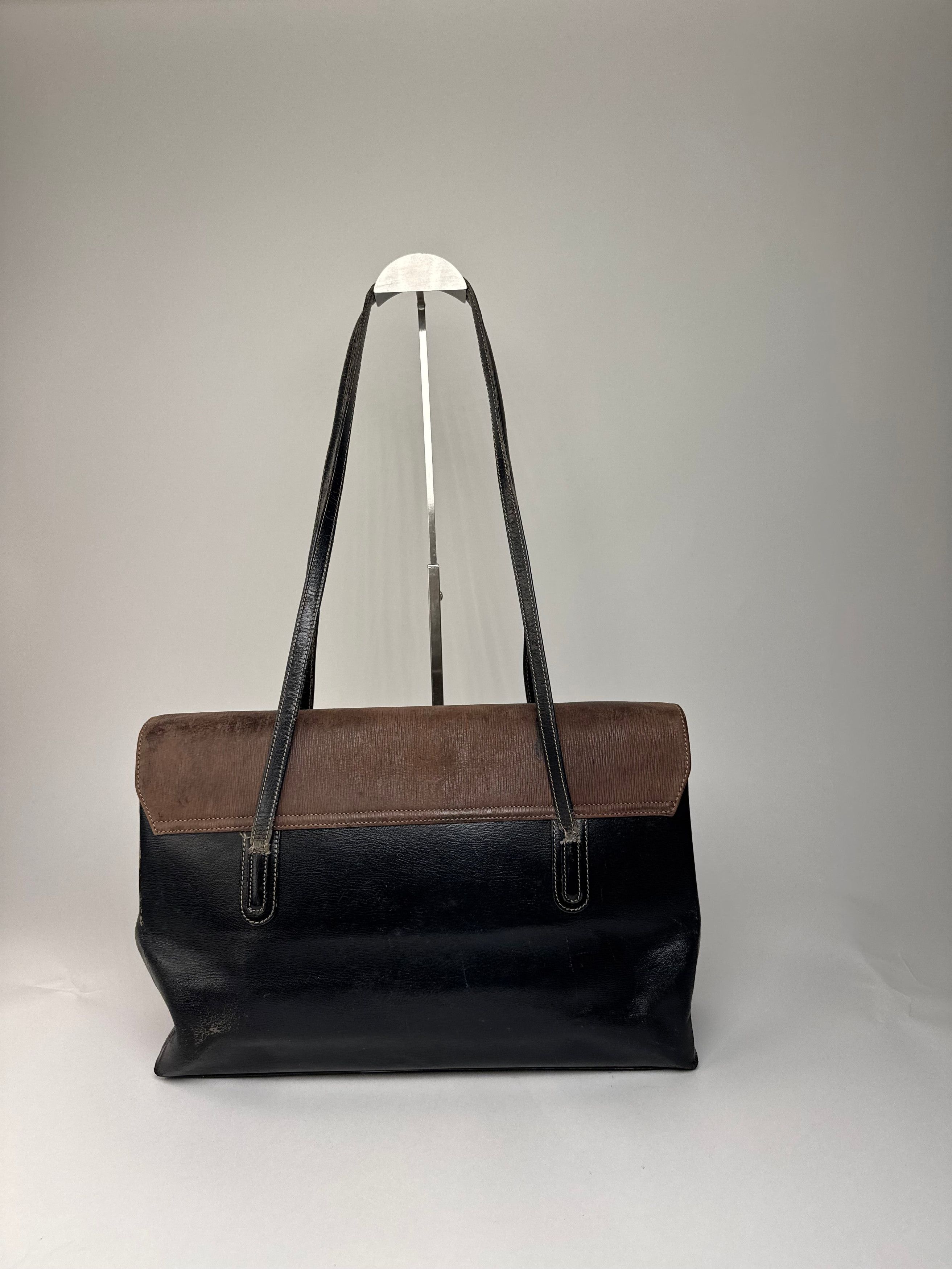 Loewe Vintage Madrid Leather Handbag Brown Black Size ONE SIZE - 8 Thumbnail