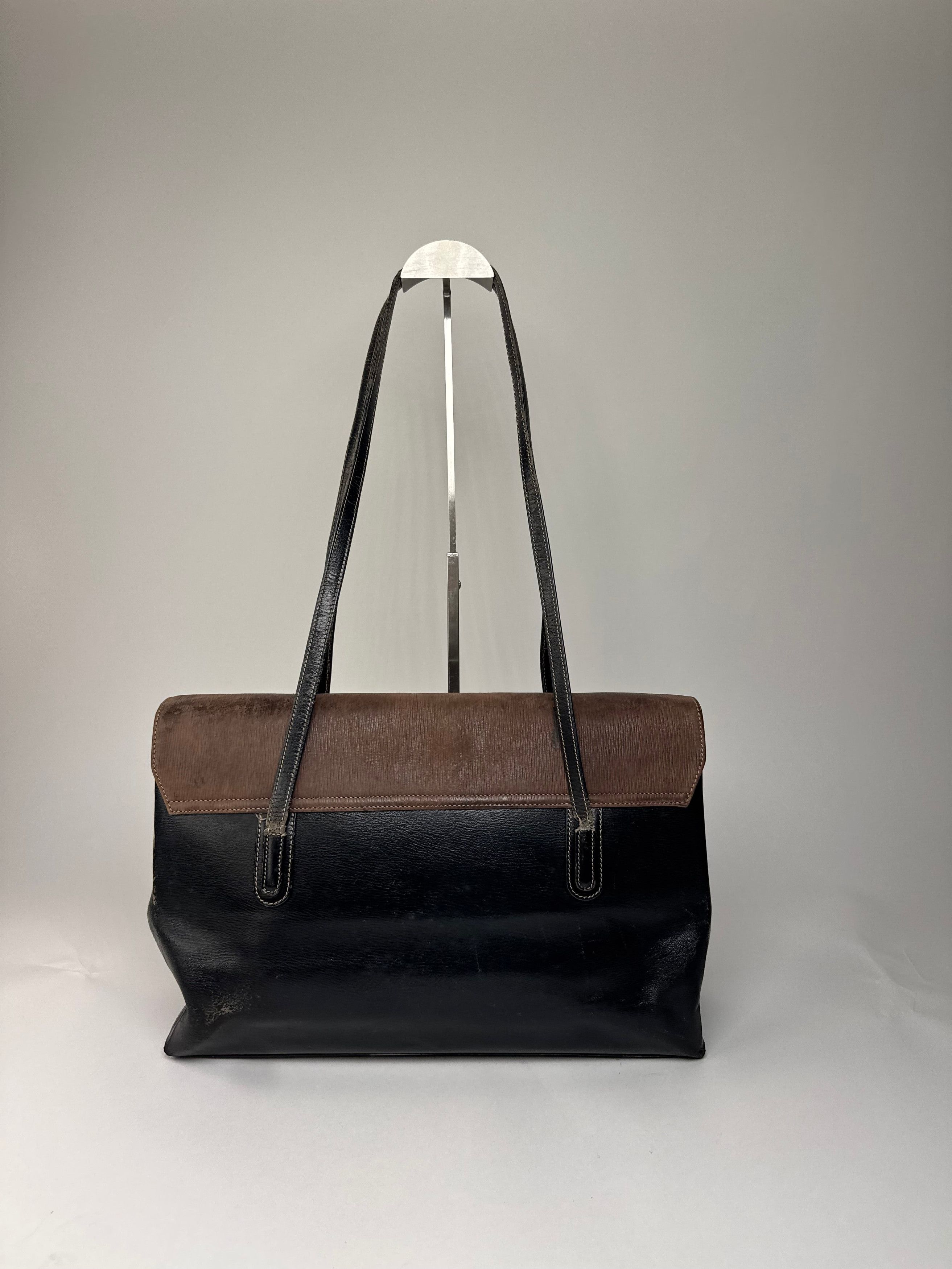 Loewe Vintage Madrid Leather Handbag Brown Black Size ONE SIZE - 2 Thumbnail