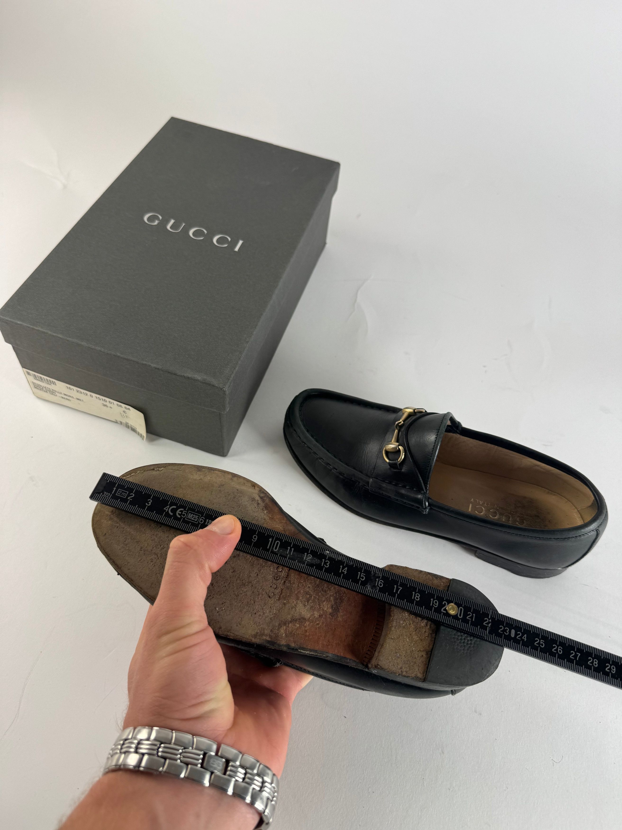 Gucci Vintage Horsebit Leather Loafer Black EU36C Size US 4.5 / IT 34.5 - 8 Thumbnail