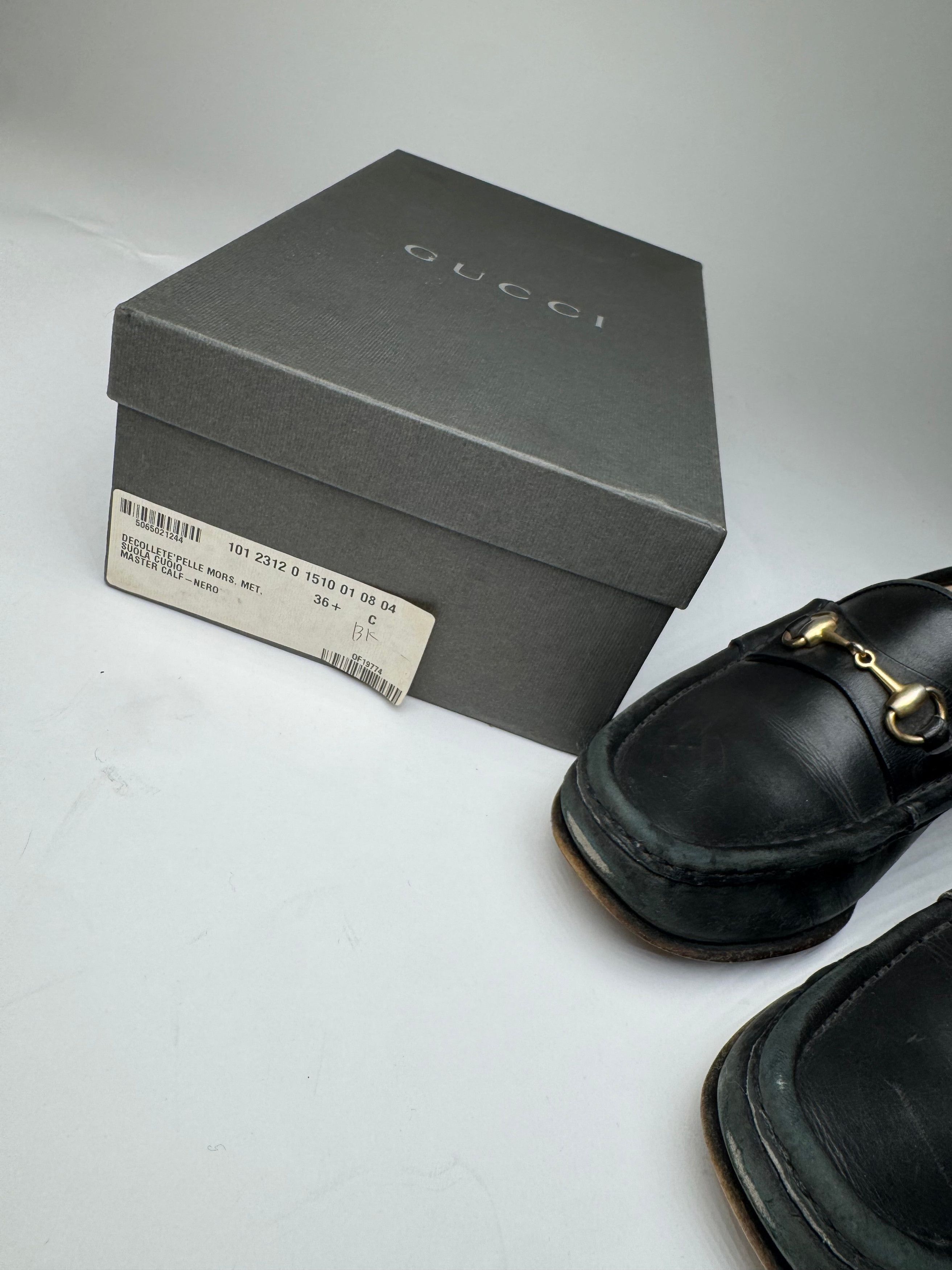 Gucci Vintage Horsebit Leather Loafer Black EU36C Size US 4.5 / IT 34.5 - 3 Thumbnail