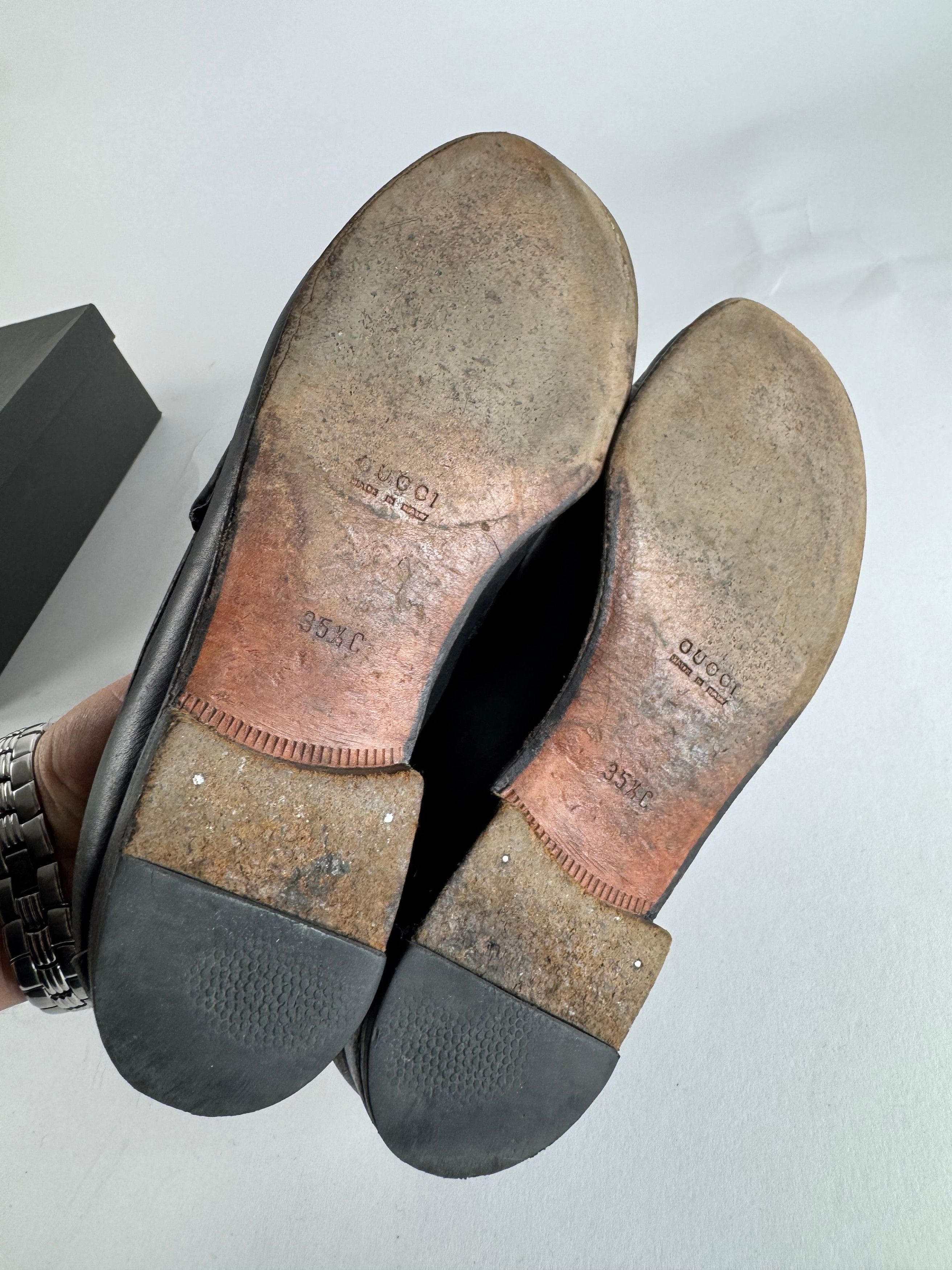 Gucci Vintage Horsebit Leather Loafer Black EU36C Size US 4.5 / IT 34.5 - 7 Thumbnail