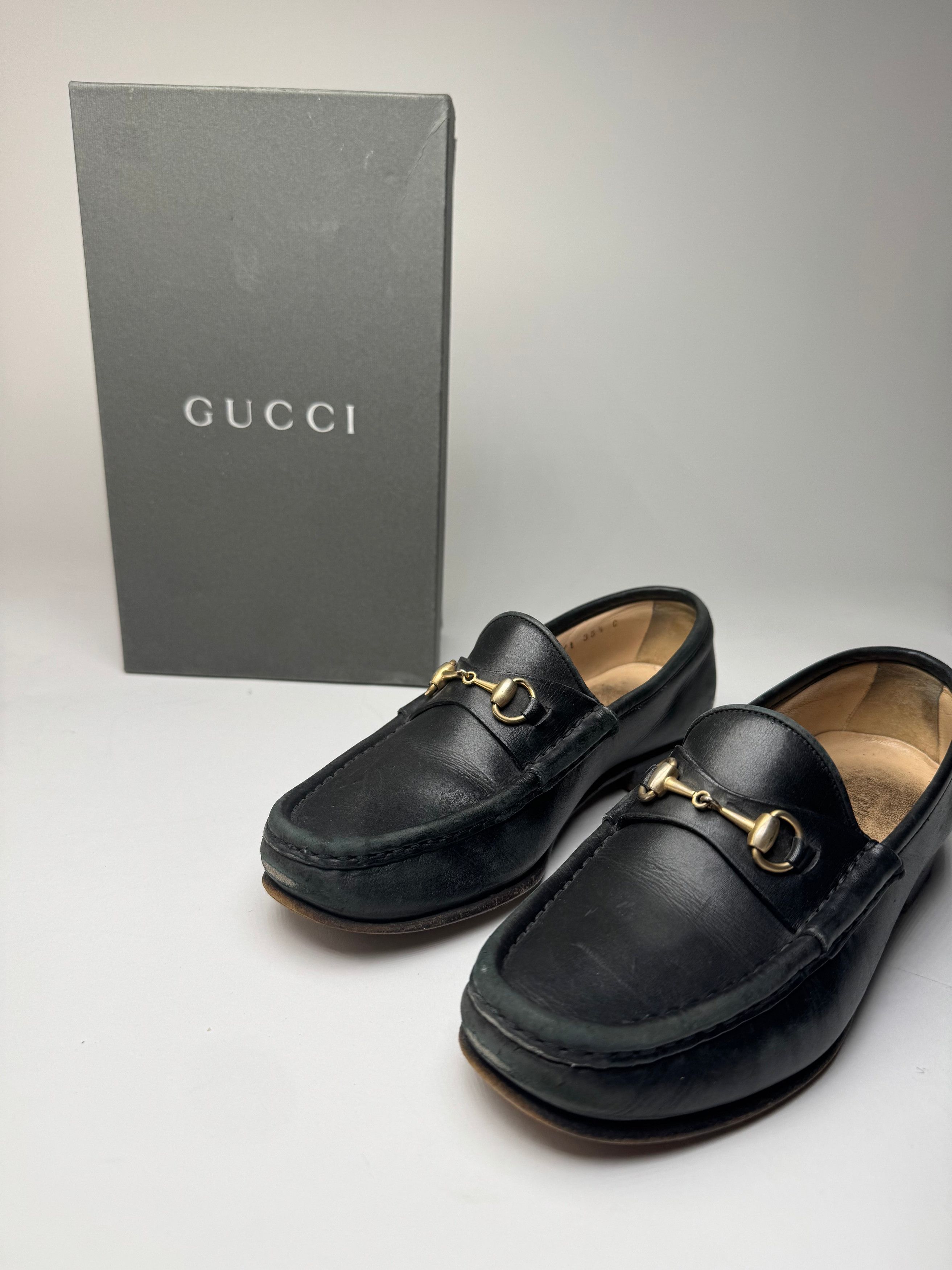 Gucci Vintage Horsebit Leather Loafer Black EU36C Size US 4.5 / IT 34.5 - 4 Thumbnail