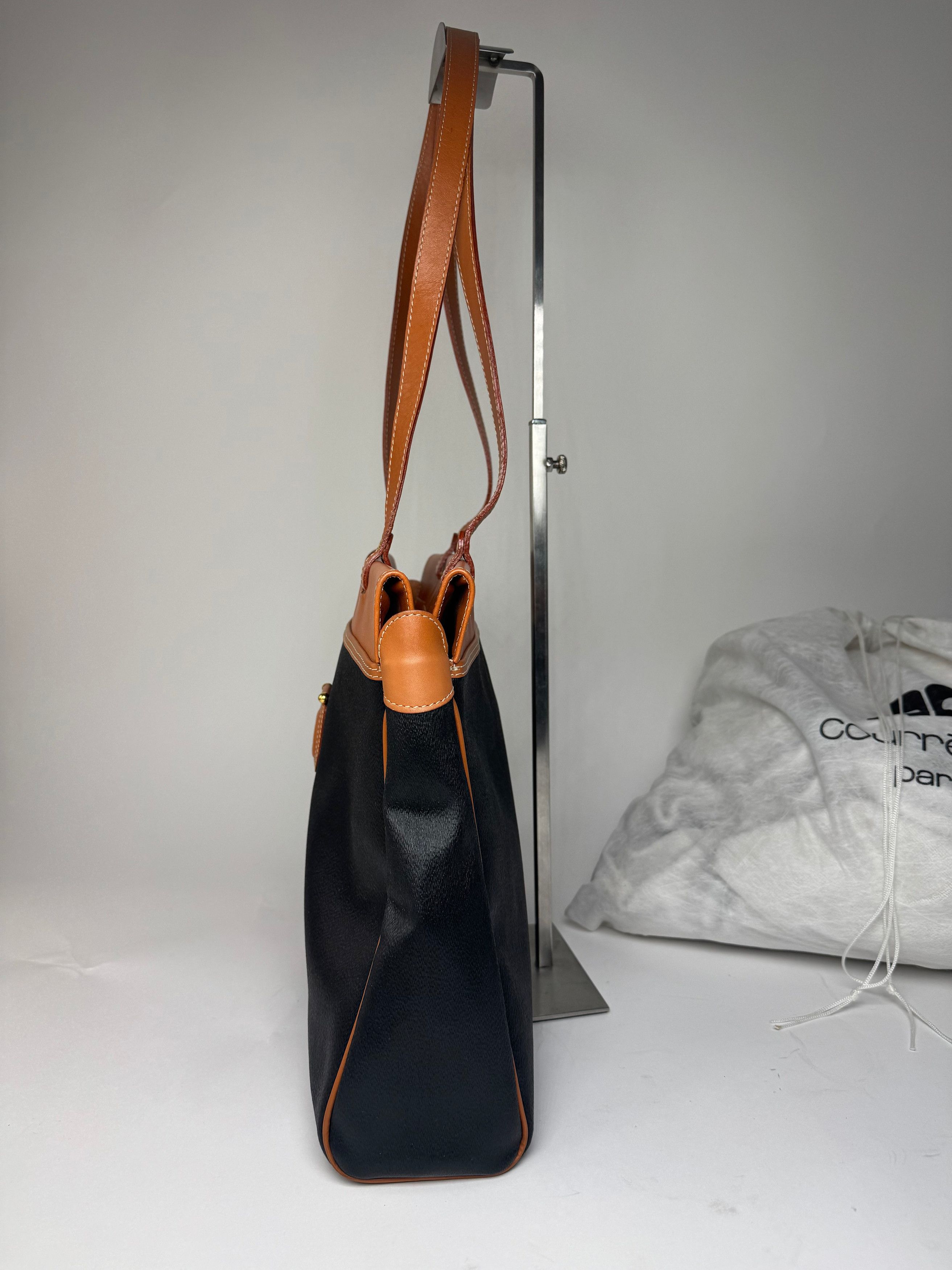 Courreges Vintage Leather Handbag Black Brown Size ONE SIZE - 8 Thumbnail