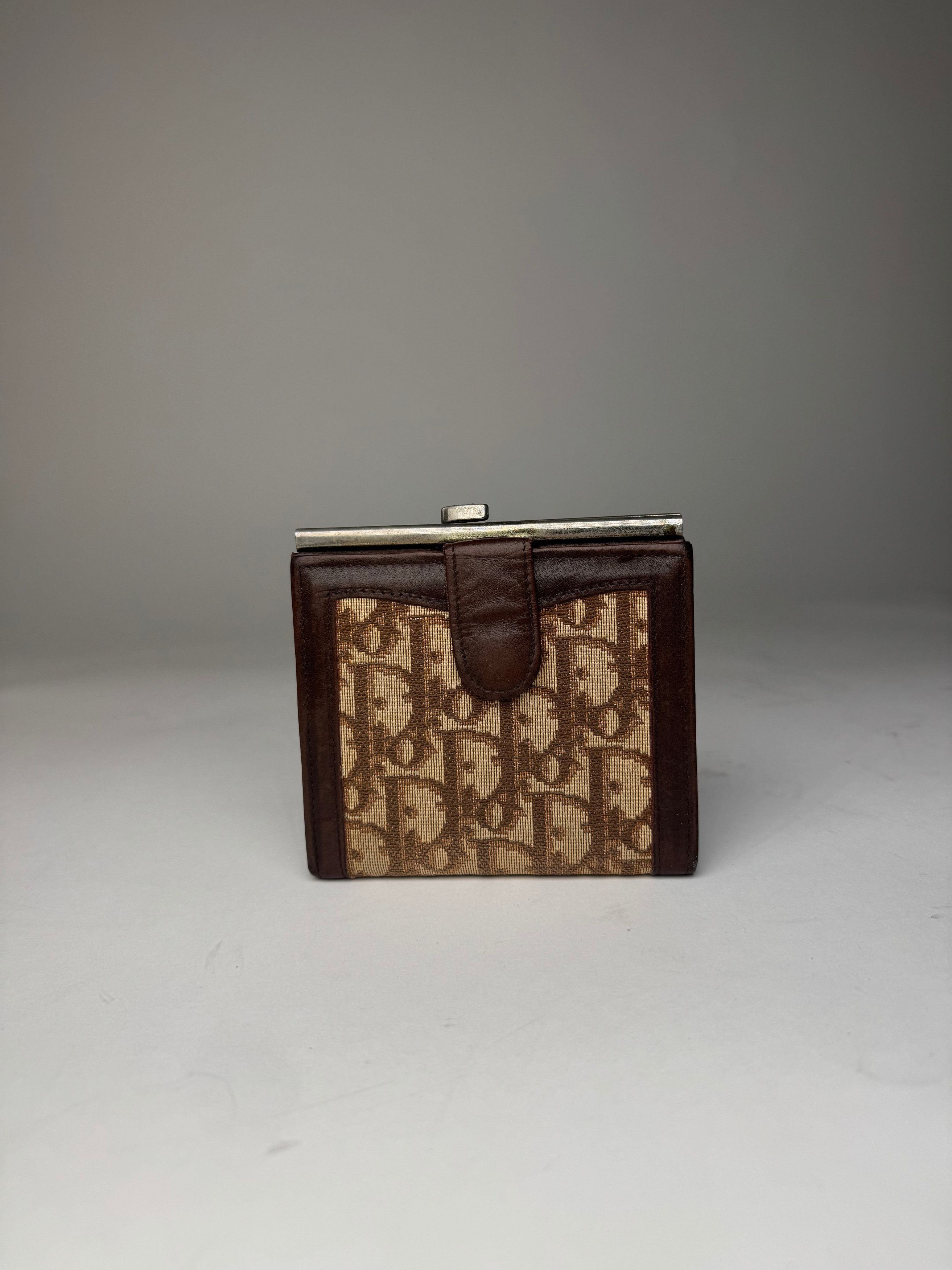 Dior Vintage Oblique Monogram Leather Wallet Brown Size ONE SIZE - 10 Thumbnail