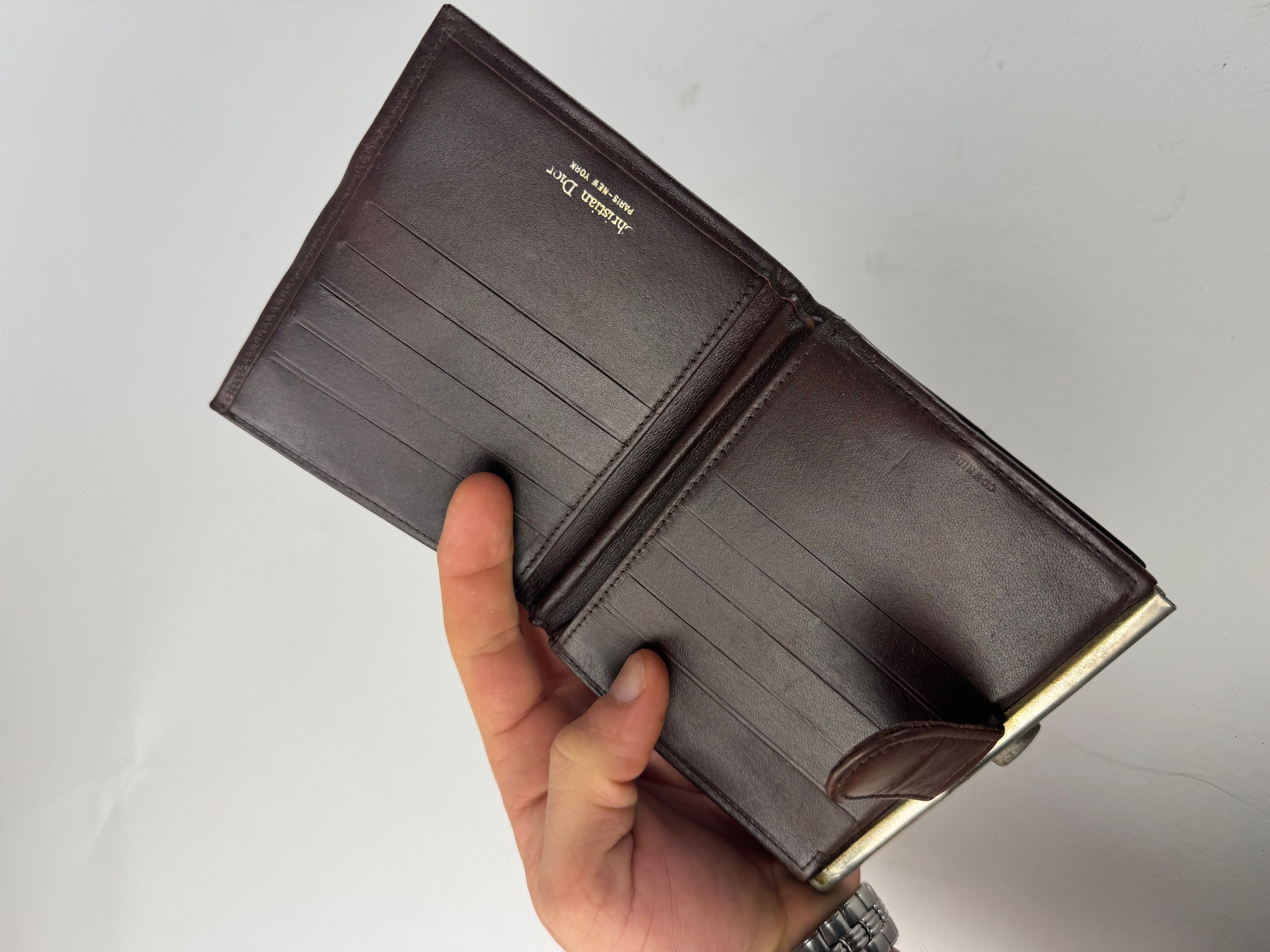 Dior Vintage Oblique Monogram Leather Wallet Brown Size ONE SIZE - 4 Thumbnail