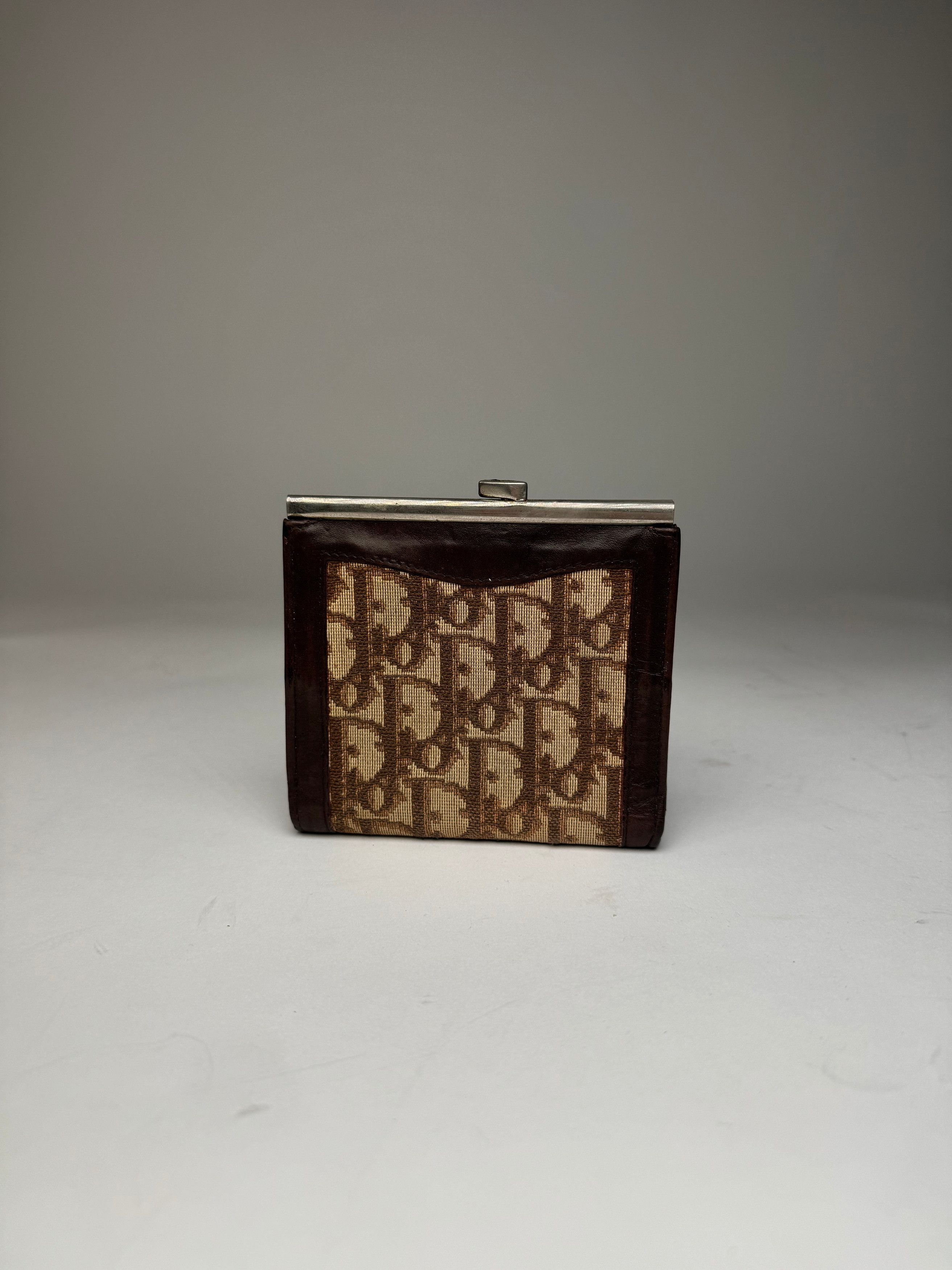 Dior Vintage Oblique Monogram Leather Wallet Brown Size ONE SIZE - 11 Thumbnail