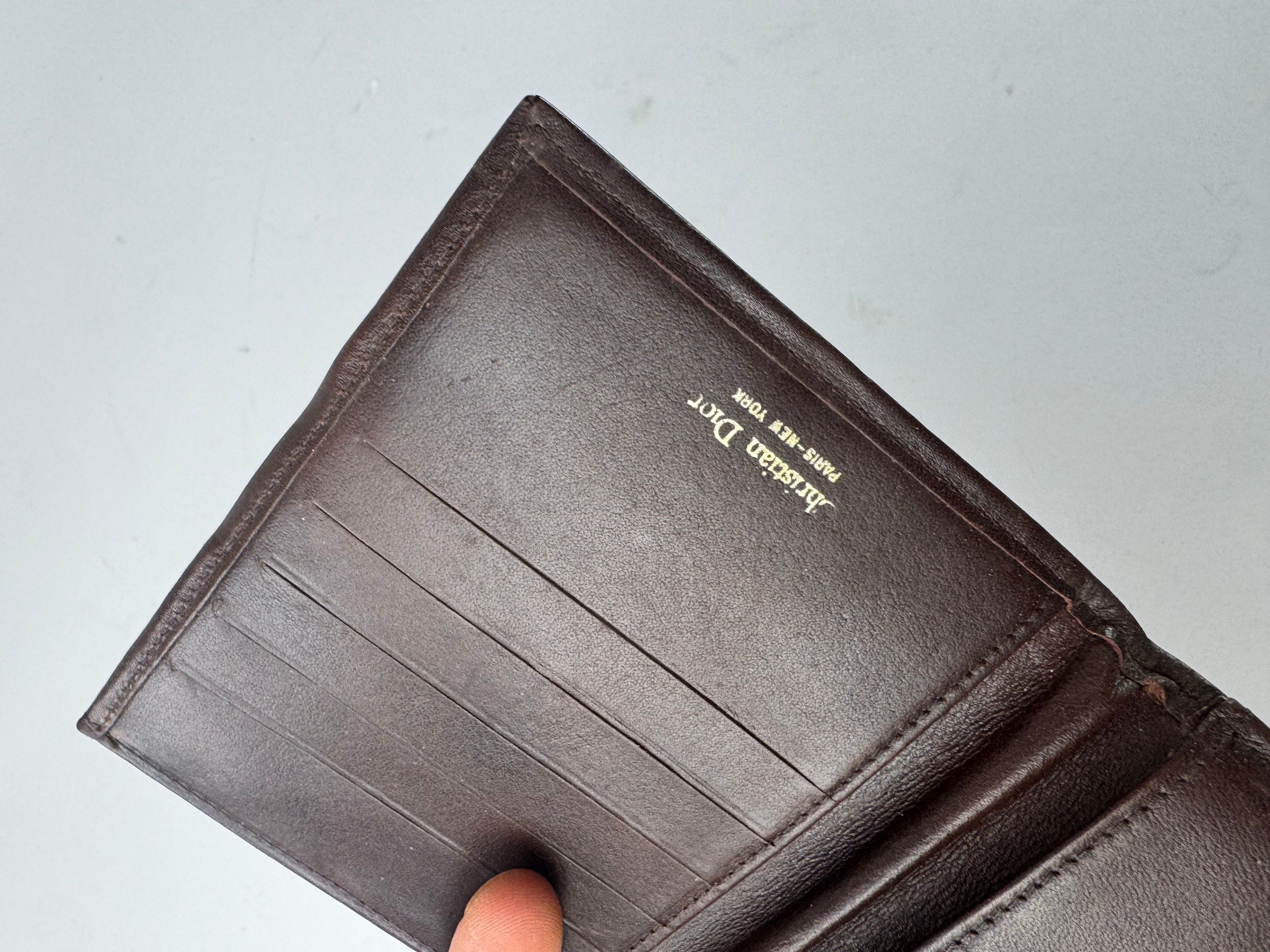 Dior Vintage Oblique Monogram Leather Wallet Brown Size ONE SIZE - 6 Thumbnail