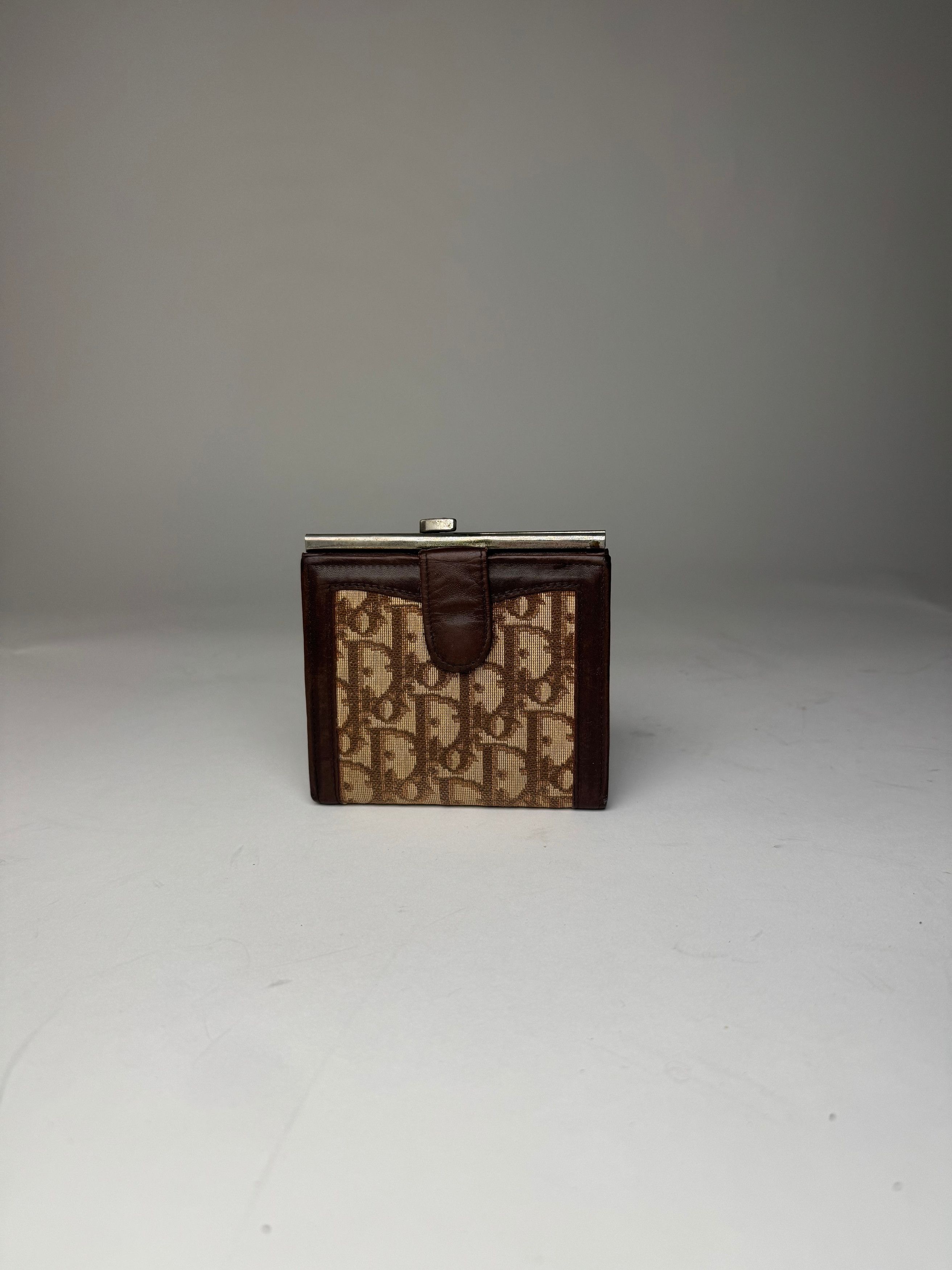 Dior Vintage Oblique Monogram Leather Wallet Brown Size ONE SIZE - 5 Thumbnail