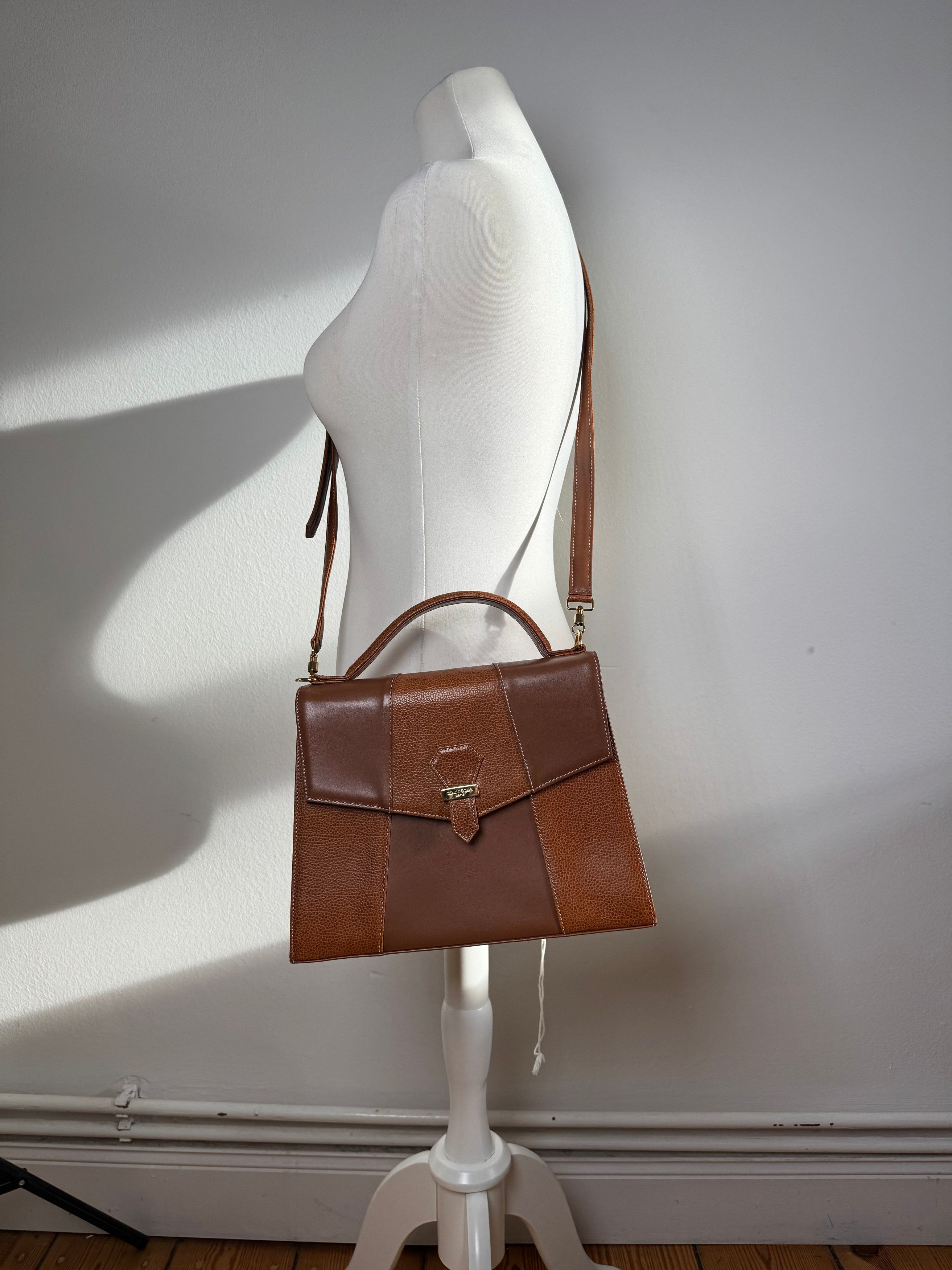 Courreges Vintage 2Way Leather Handbag Brown Size ONE SIZE - 5 Thumbnail