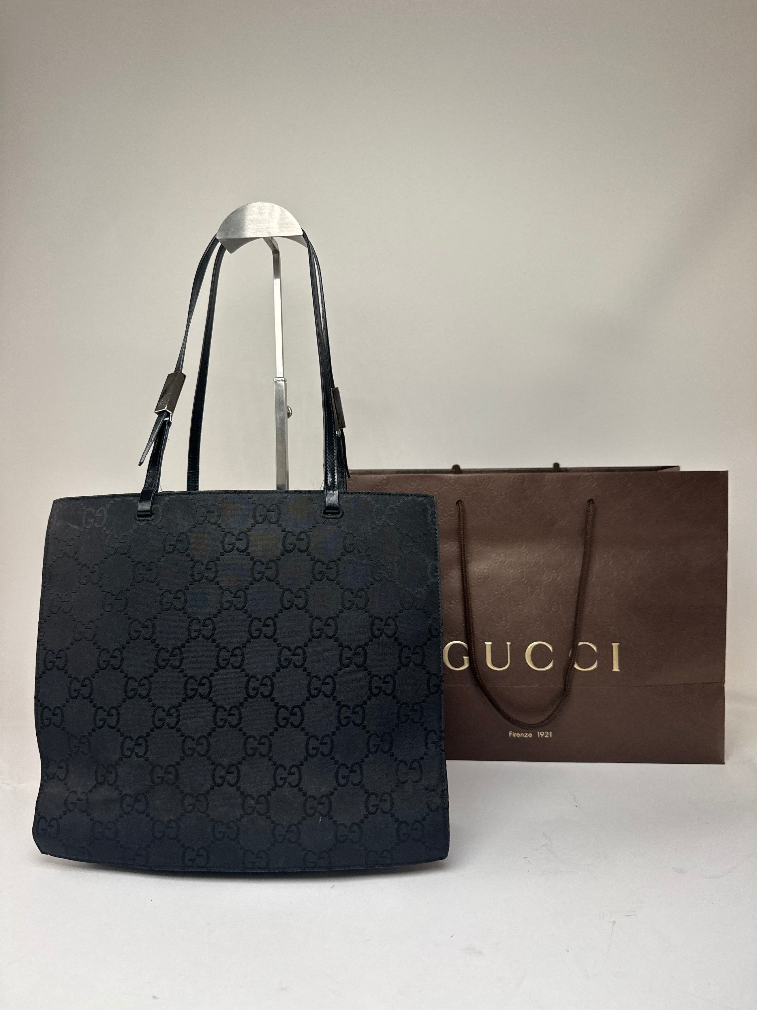 Gucci Vintage Monogram Leather Canvas Handbag Black Size ONE SIZE - 2 Thumbnail