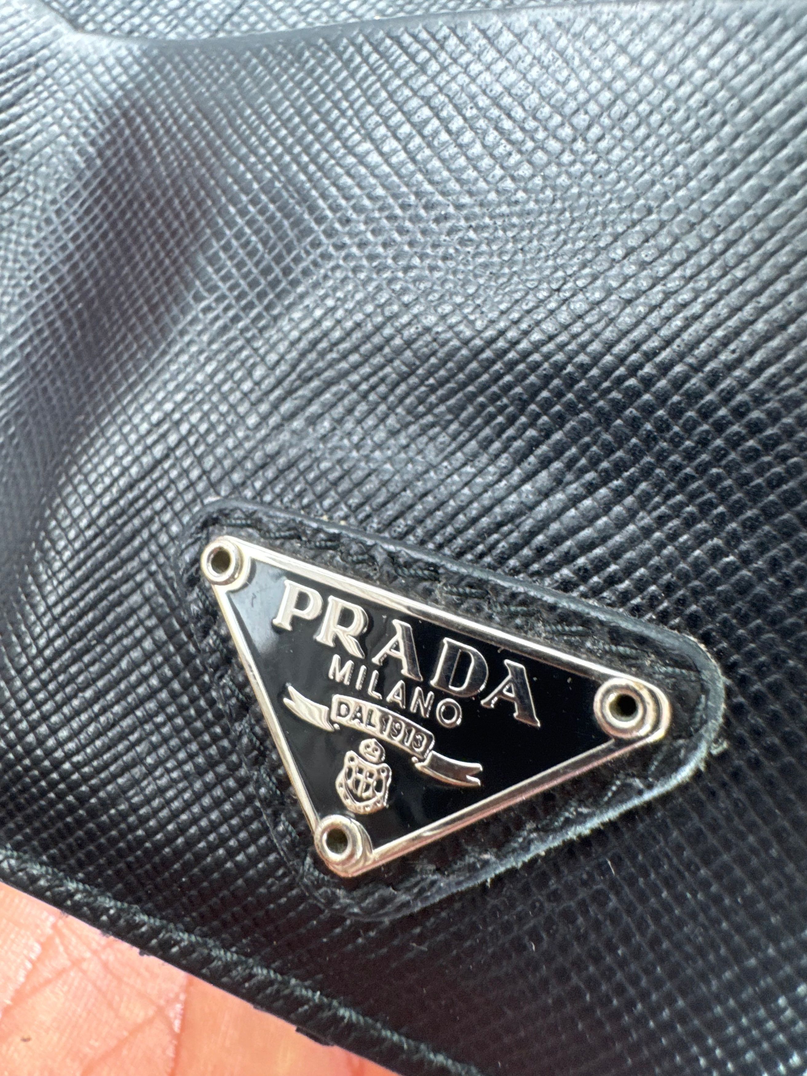 Prada Vintage Triangle Saffiano Leather Card Holder Black Size ONE SIZE - 5 Thumbnail