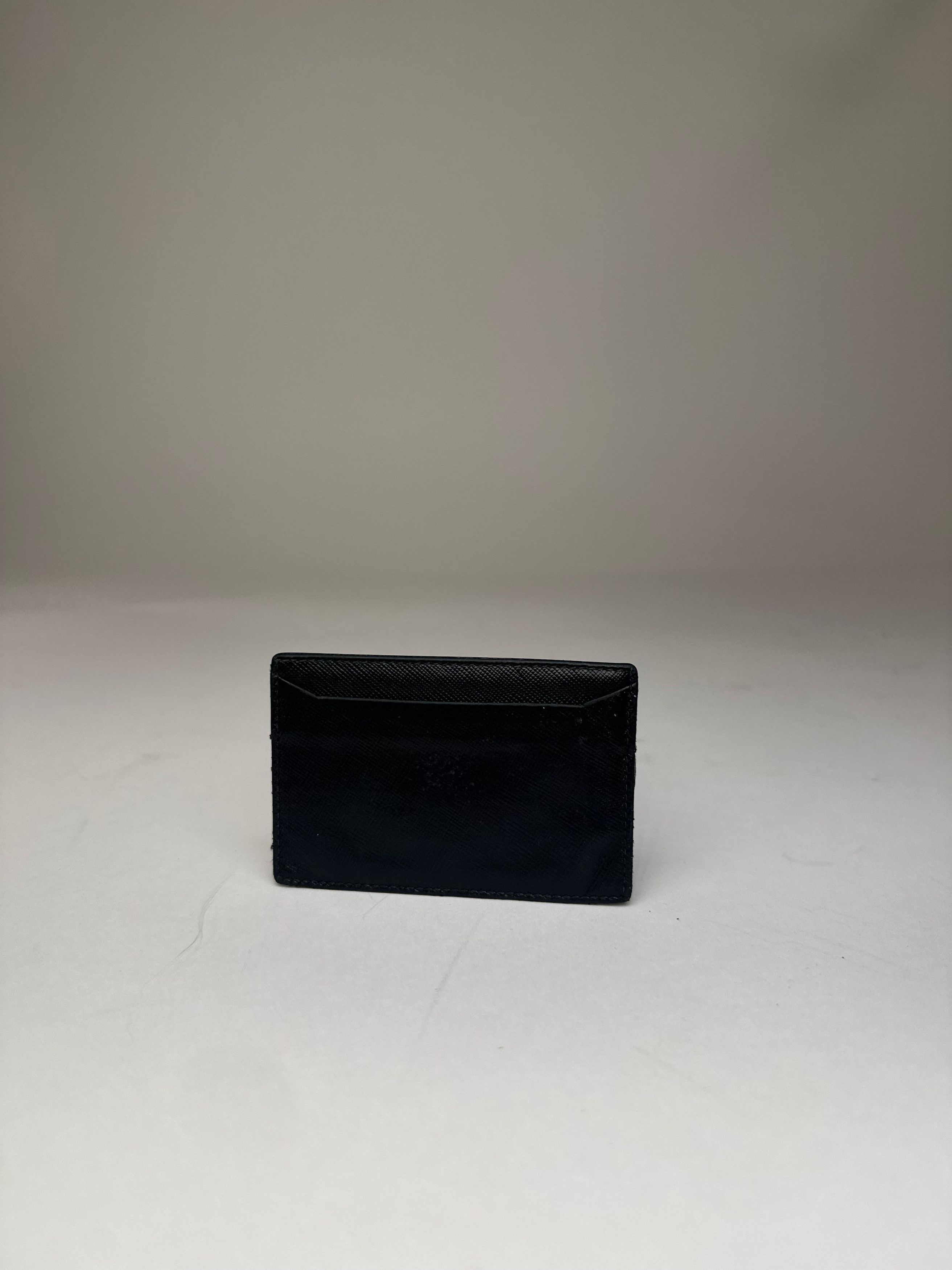 Prada Vintage Triangle Saffiano Leather Card Holder Black Size ONE SIZE - 12 Thumbnail