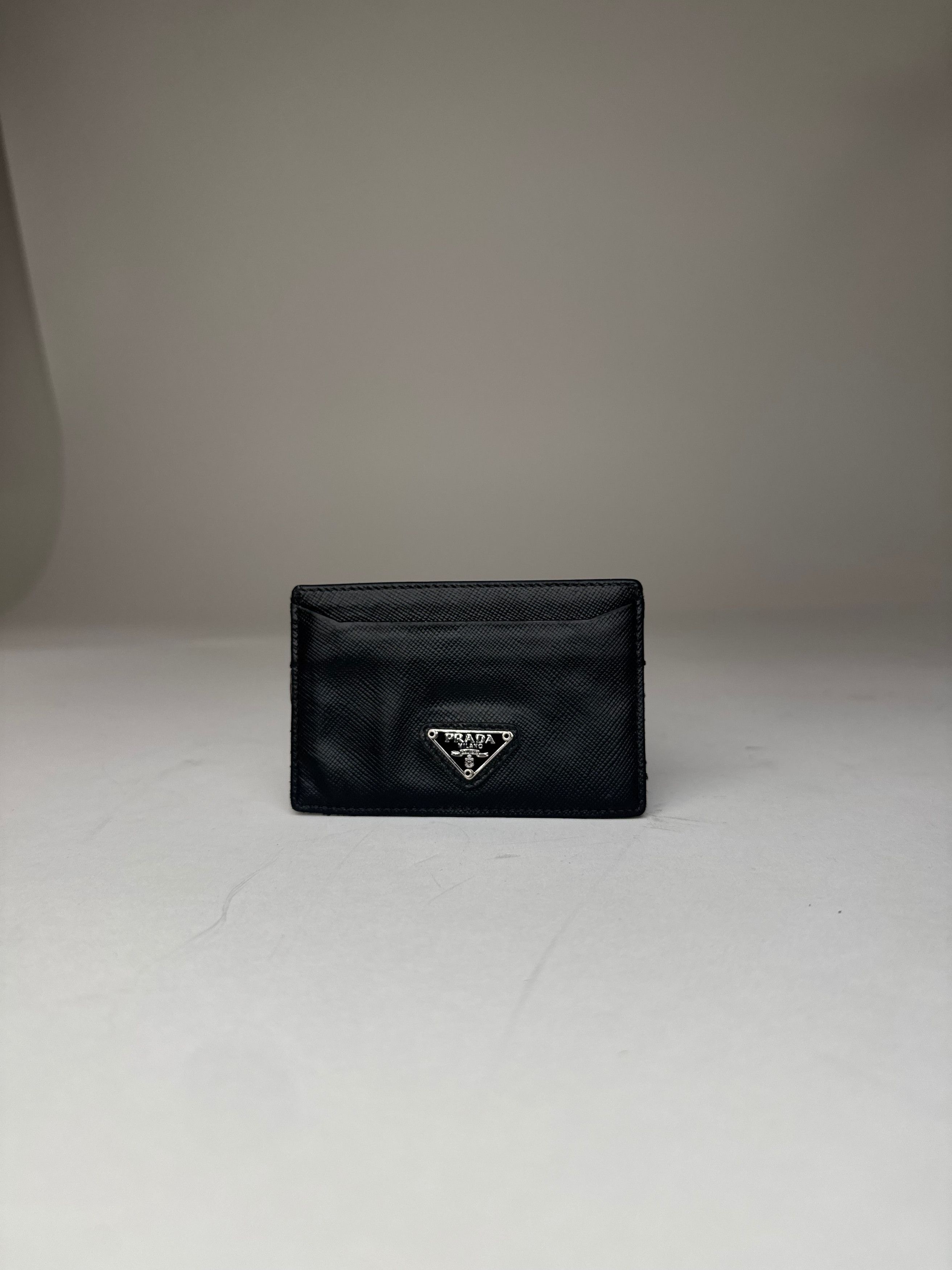 Prada Vintage Triangle Saffiano Leather Card Holder Black Size ONE SIZE - 11 Thumbnail