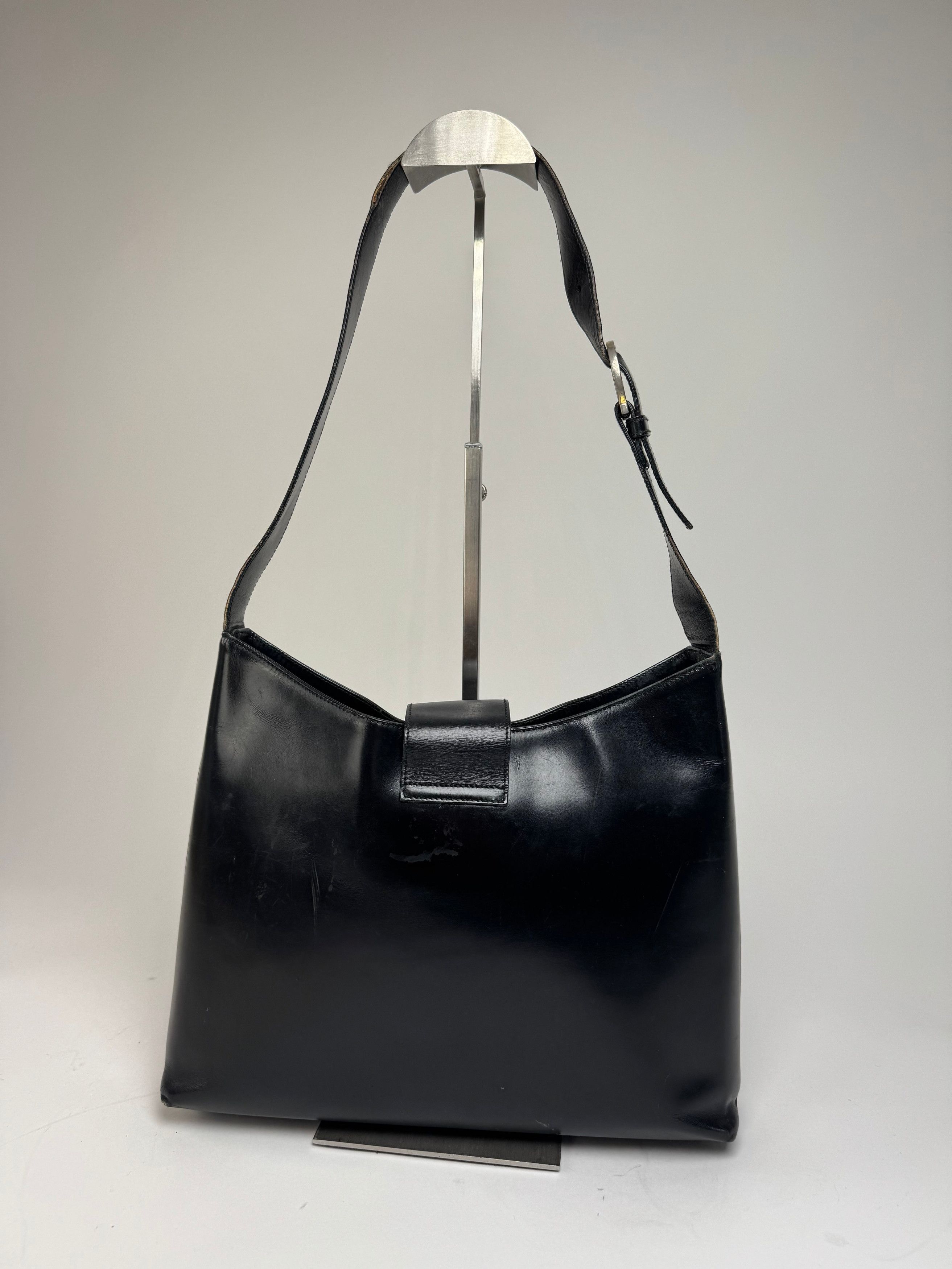 Salvatore Ferragamo Vintage Wanda Leather Handbag Black Size ONE SIZE - 2 Thumbnail
