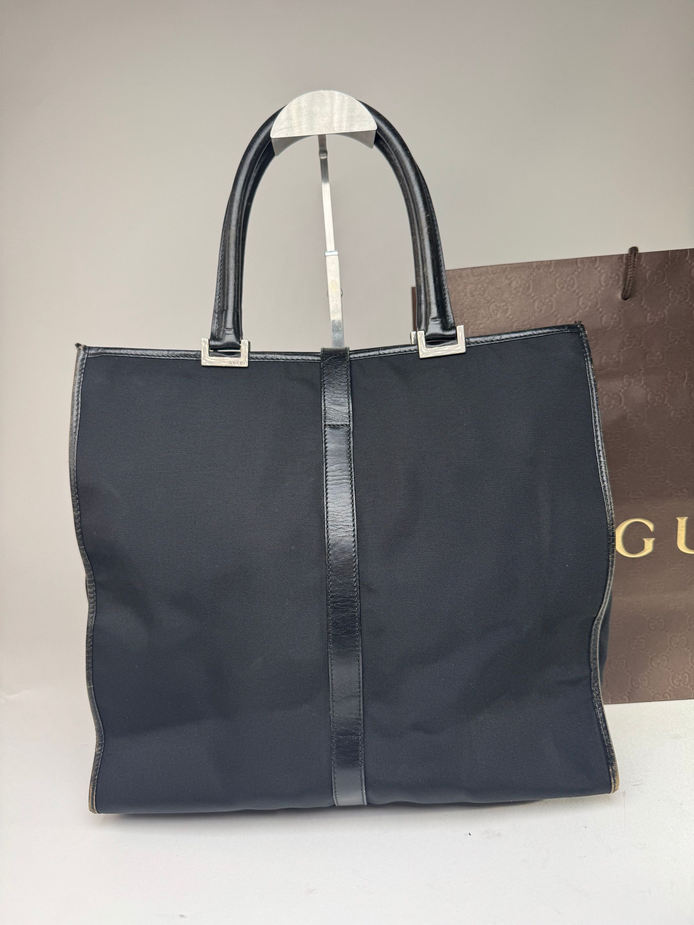 Gucci Vintage Jackie Leather Canvas Bag Black Size ONE SIZE - 13 Thumbnail