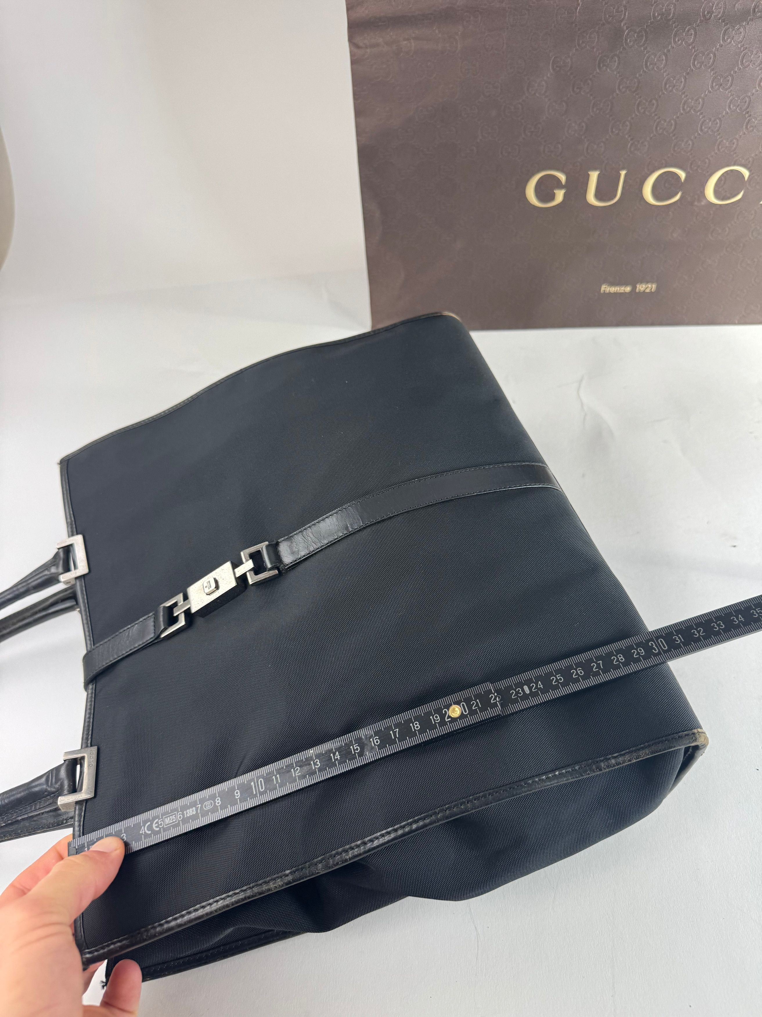 Gucci Vintage Jackie Leather Canvas Bag Black Size ONE SIZE - 10 Thumbnail