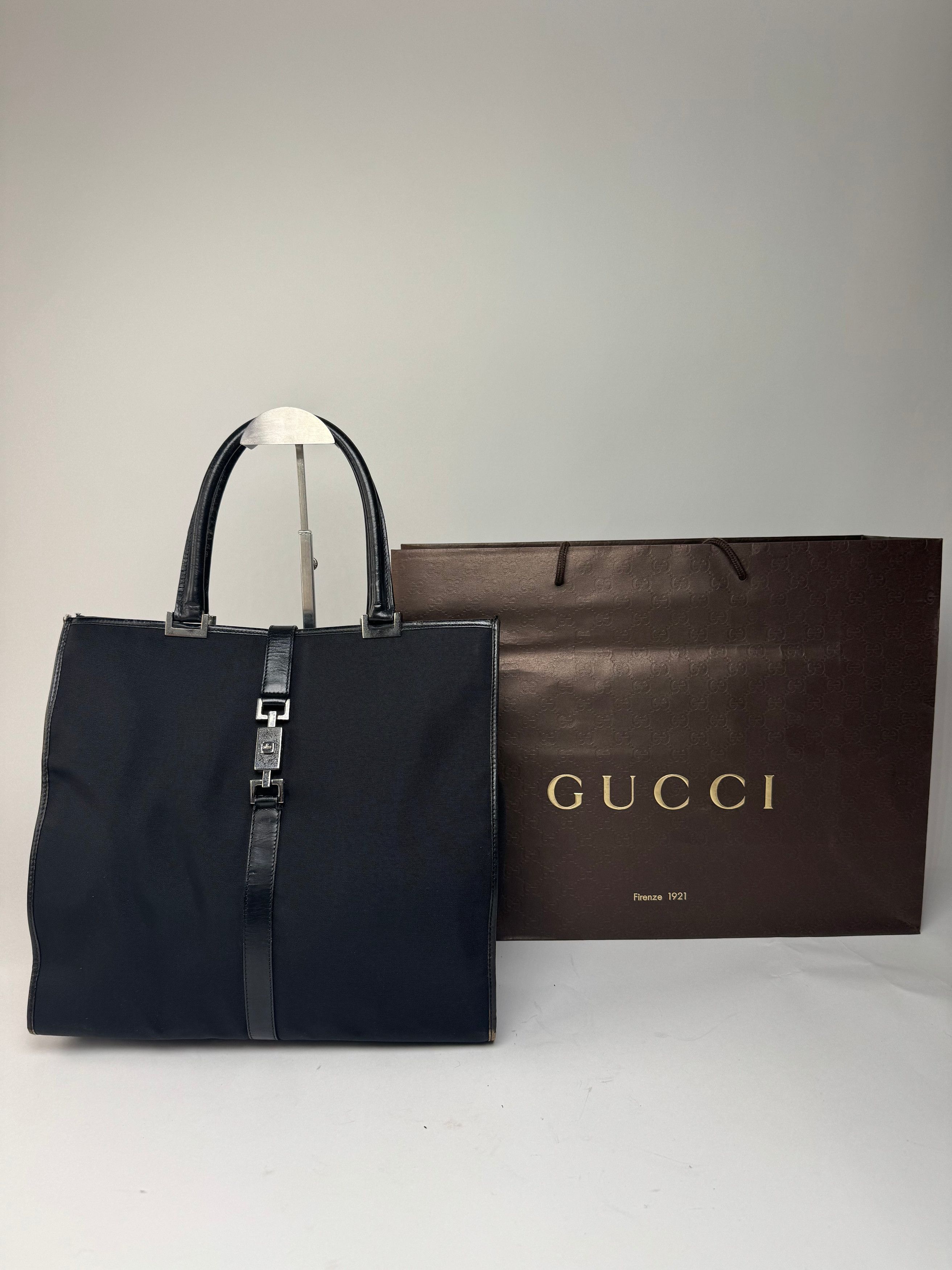 Gucci Vintage Jackie Leather Canvas Bag Black Size ONE SIZE - 6 Thumbnail