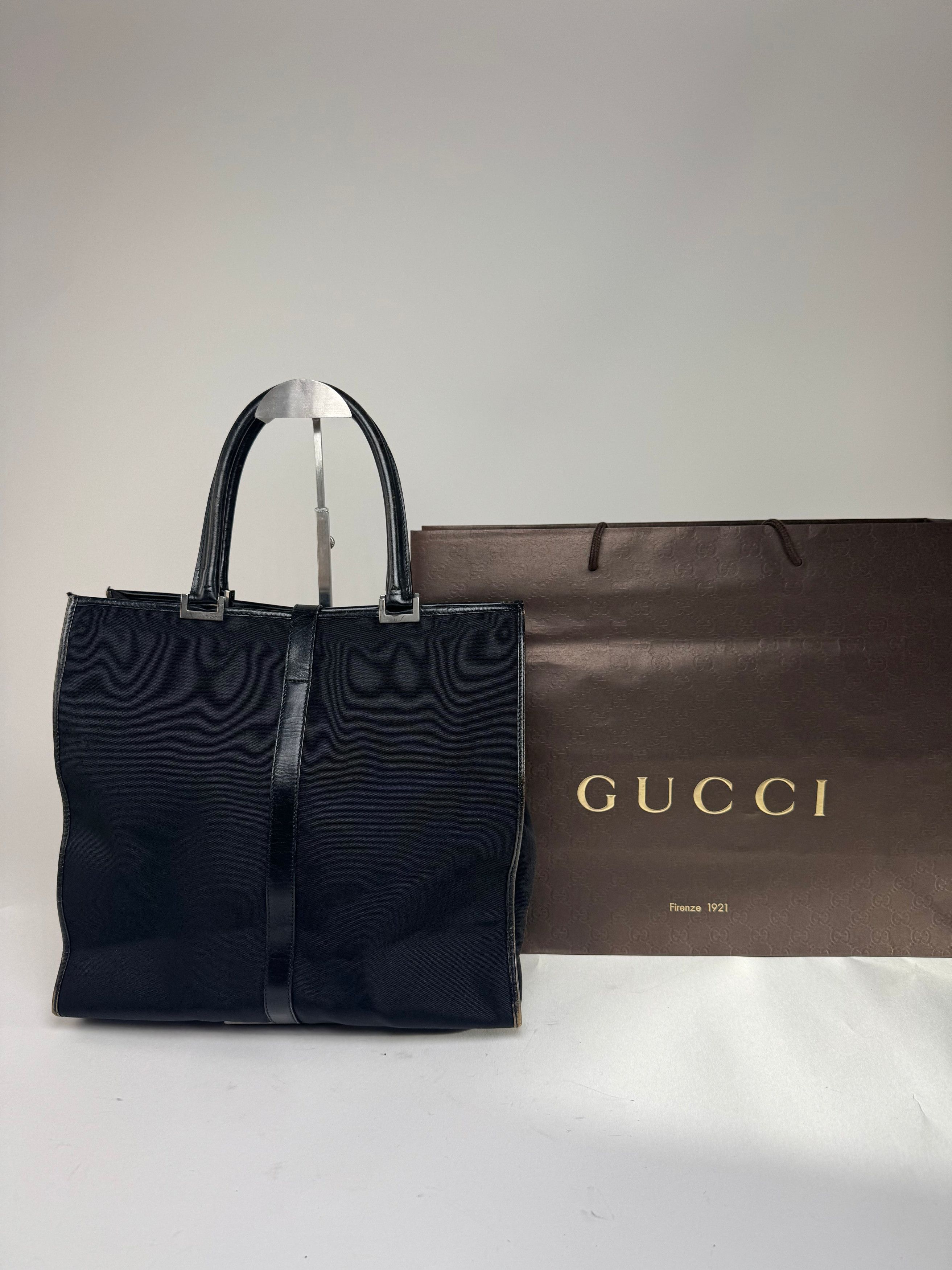 Gucci Vintage Jackie Leather Canvas Bag Black Size ONE SIZE - 2 Thumbnail