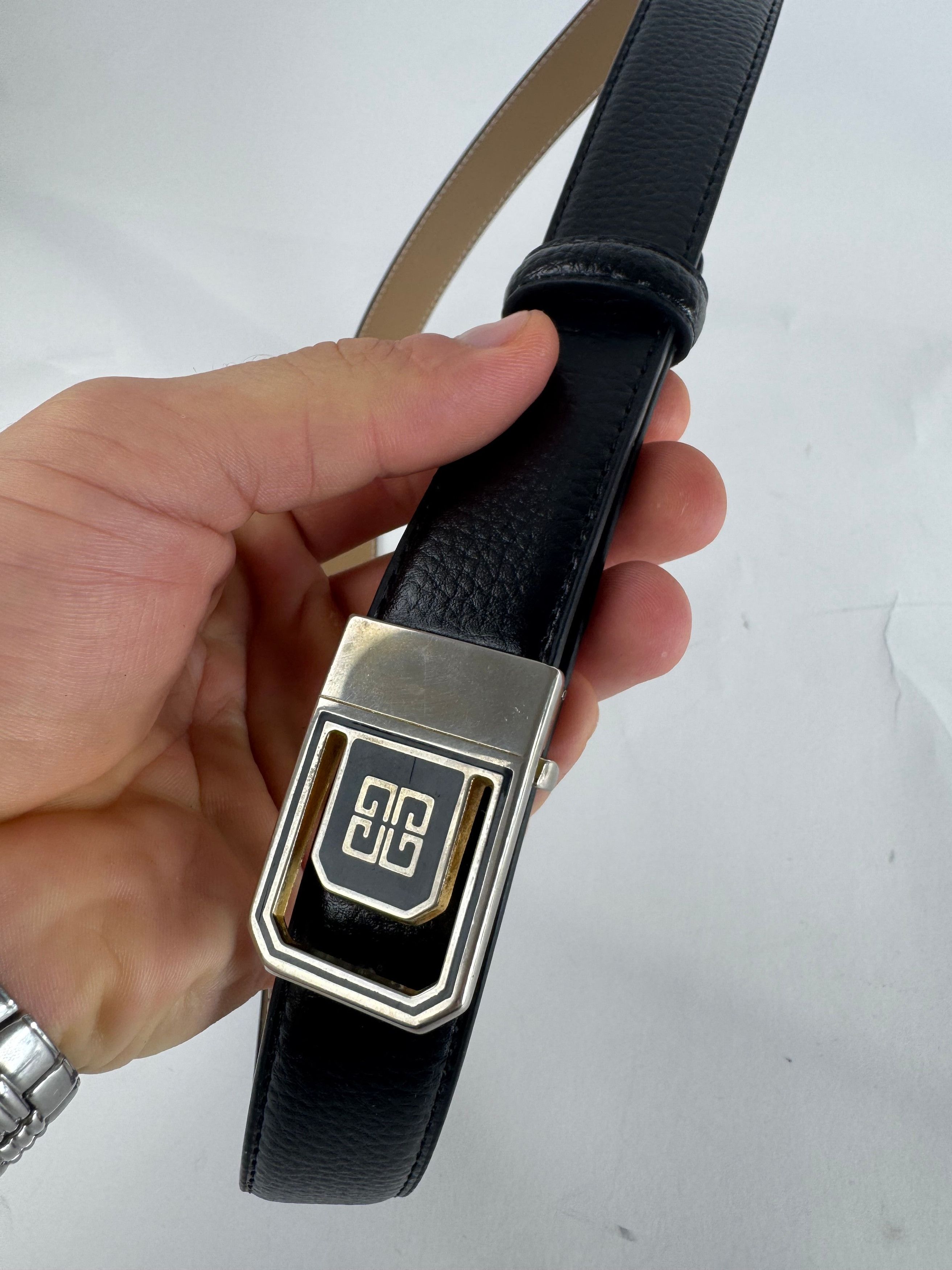 Givenchy Vintage Leather Belt Black Size ONE SIZE - 2 Thumbnail