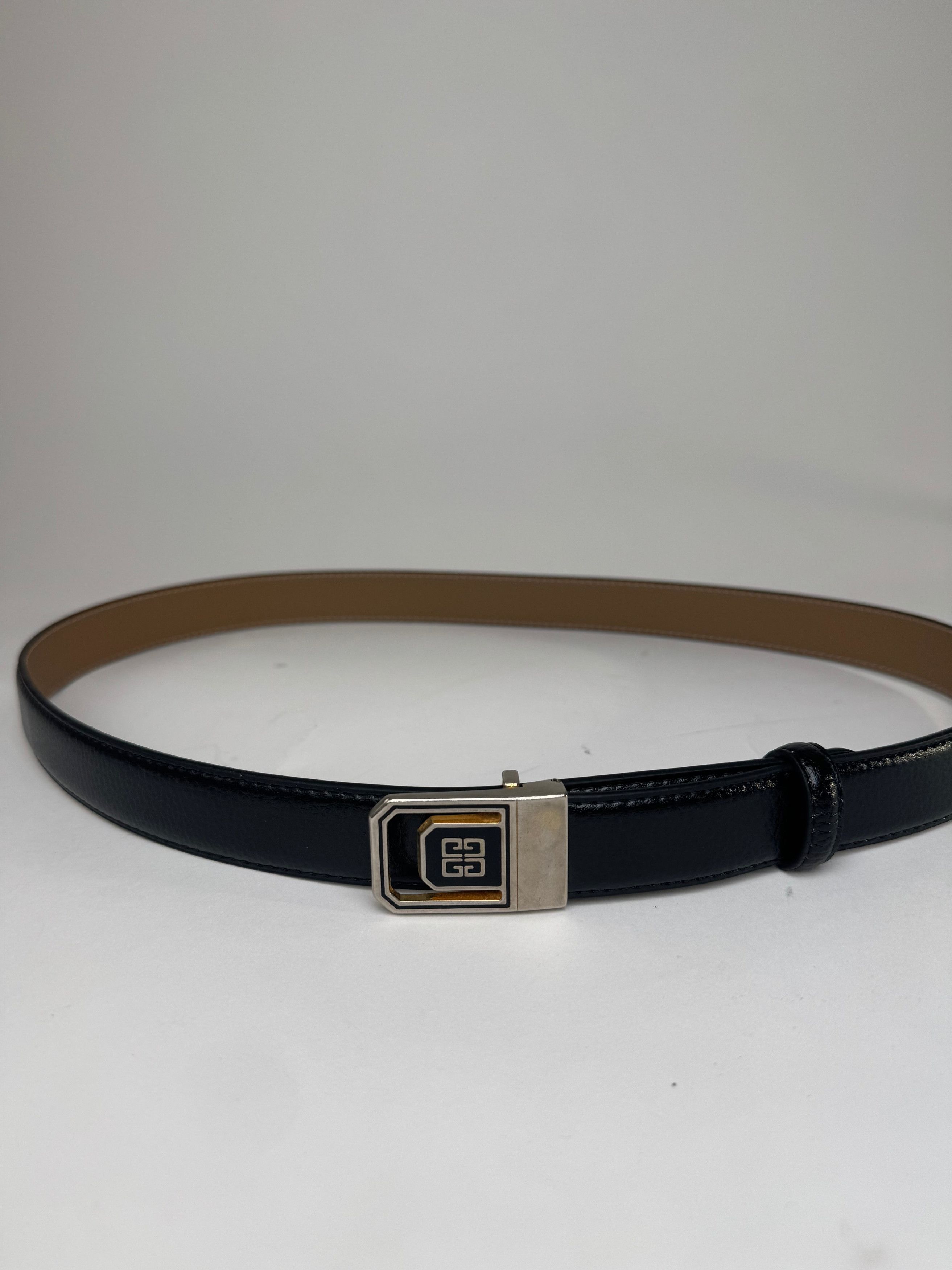 Givenchy Vintage Leather Belt Black Size ONE SIZE - 3 Thumbnail