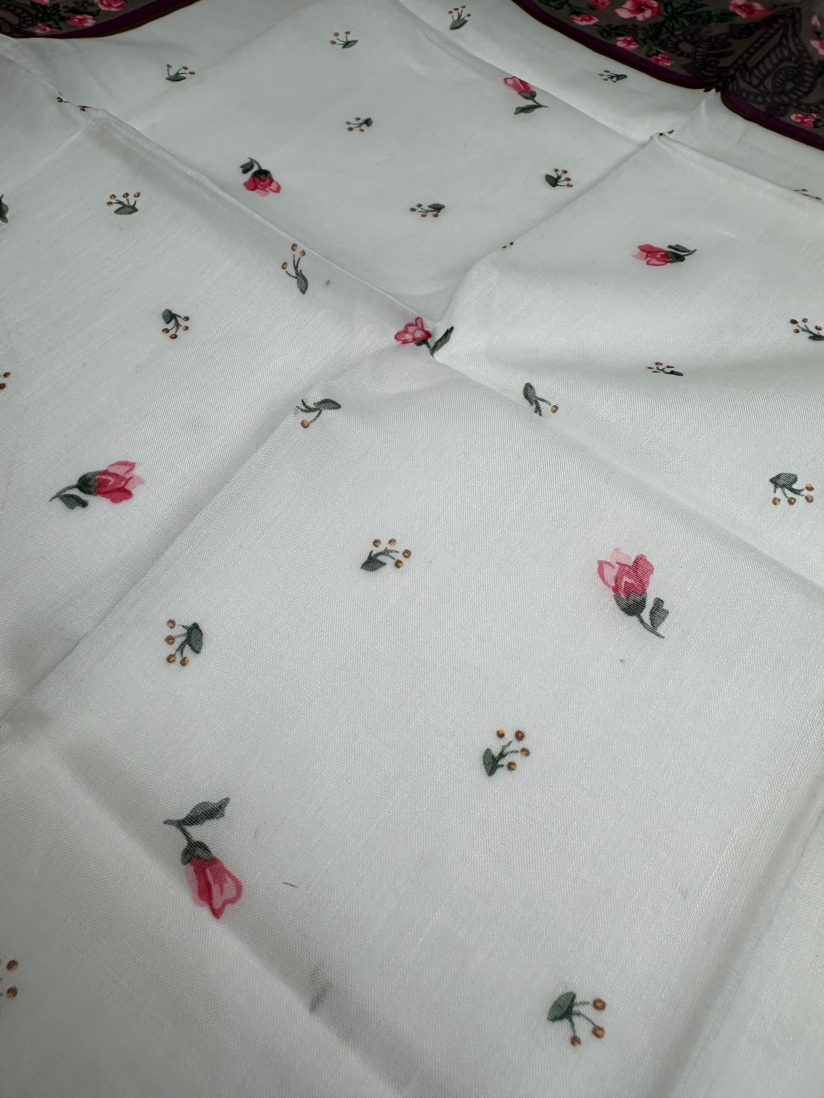 Dior Vintage Floral Scarf Pink Brown White Size ONE SIZE - 5 Thumbnail