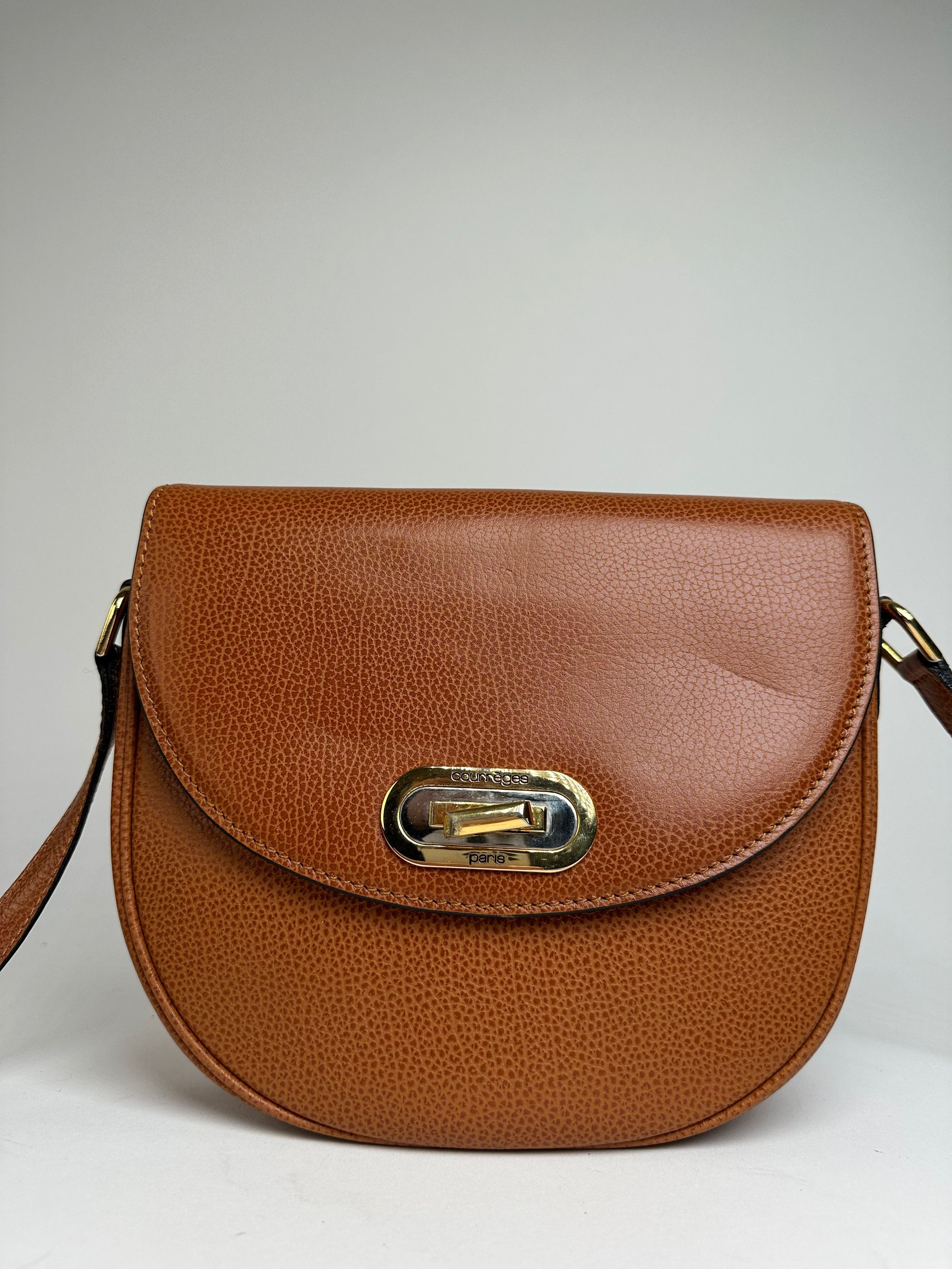 Courreges Vintage Leather Shoulder Bag Brown Size ONE SIZE - 10 Thumbnail